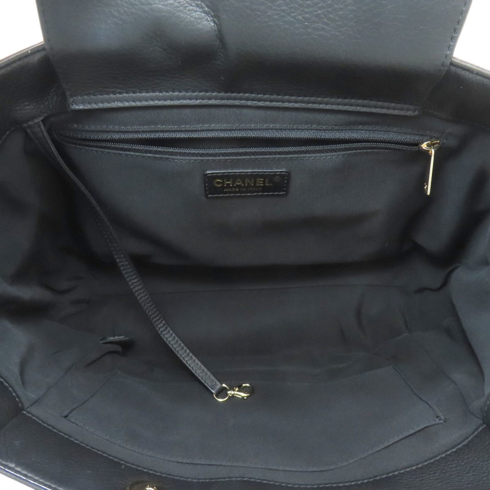 Chanel Matelasse Black Leather Tote Bag (Pre-Owned)