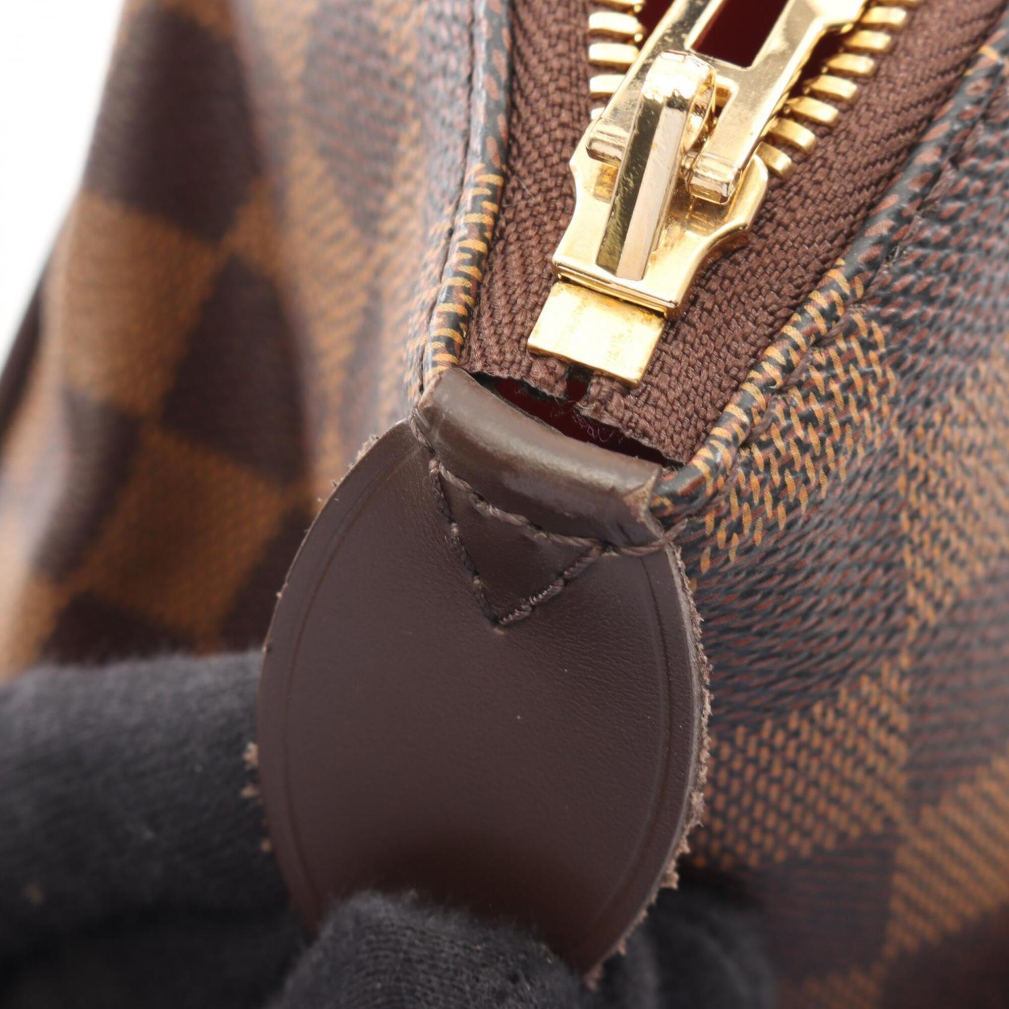 Louis Vuitton Brown Coated Canvas Leather Handbag Shoulder Bag (Pre-Owned)