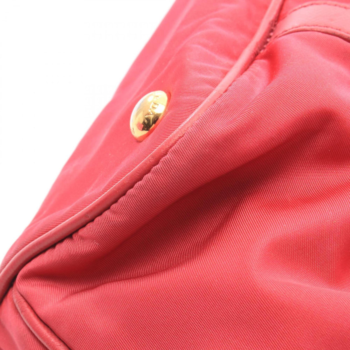 Prada Pink Nylon Leather Handbag Tote Bag (Pre-Owned)