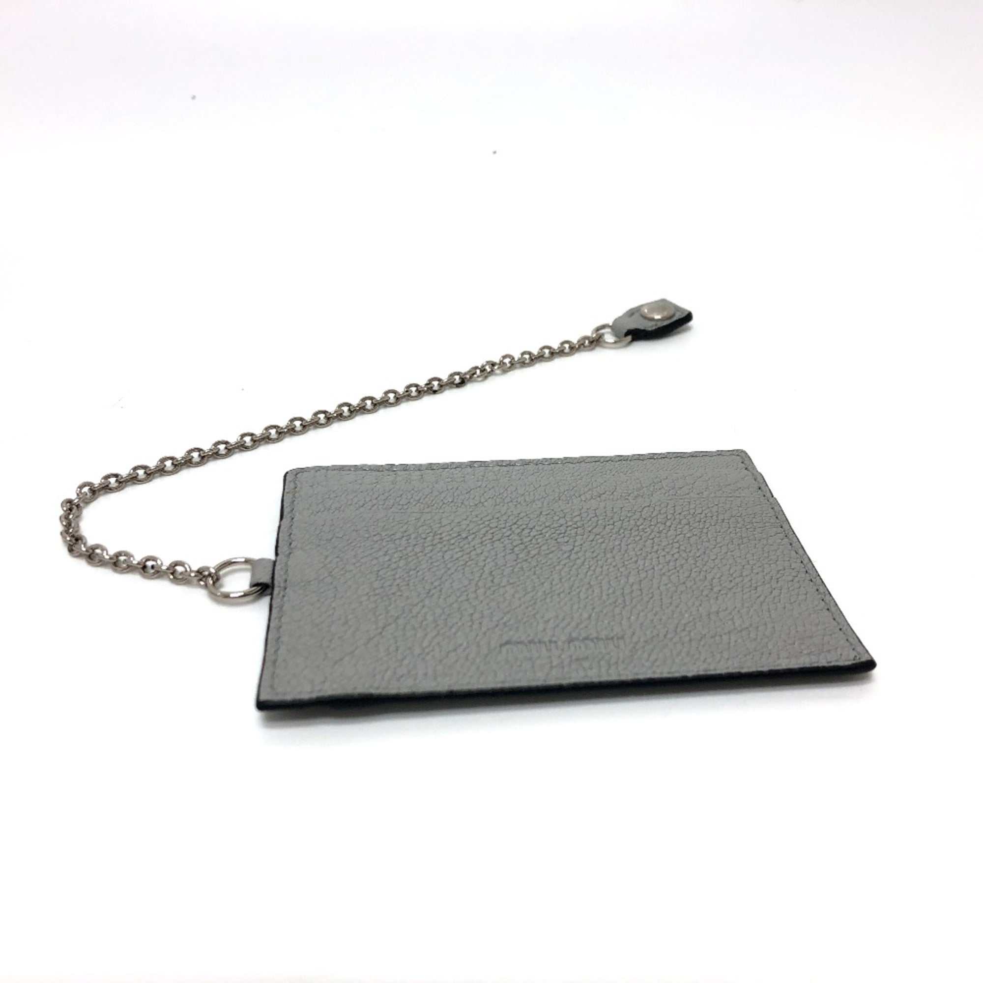Miu Miu Gray Leather Long Wallet (Bi-Fold) (Pre-Owned)
