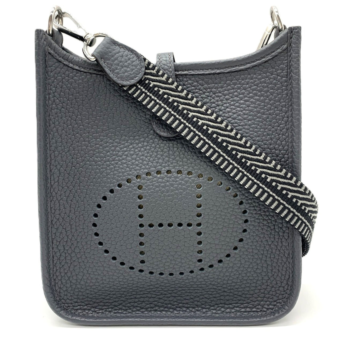 Hermes Evelyne Gray Taurillon Clemence Leather Shoulder Bag (Pre-Owned)