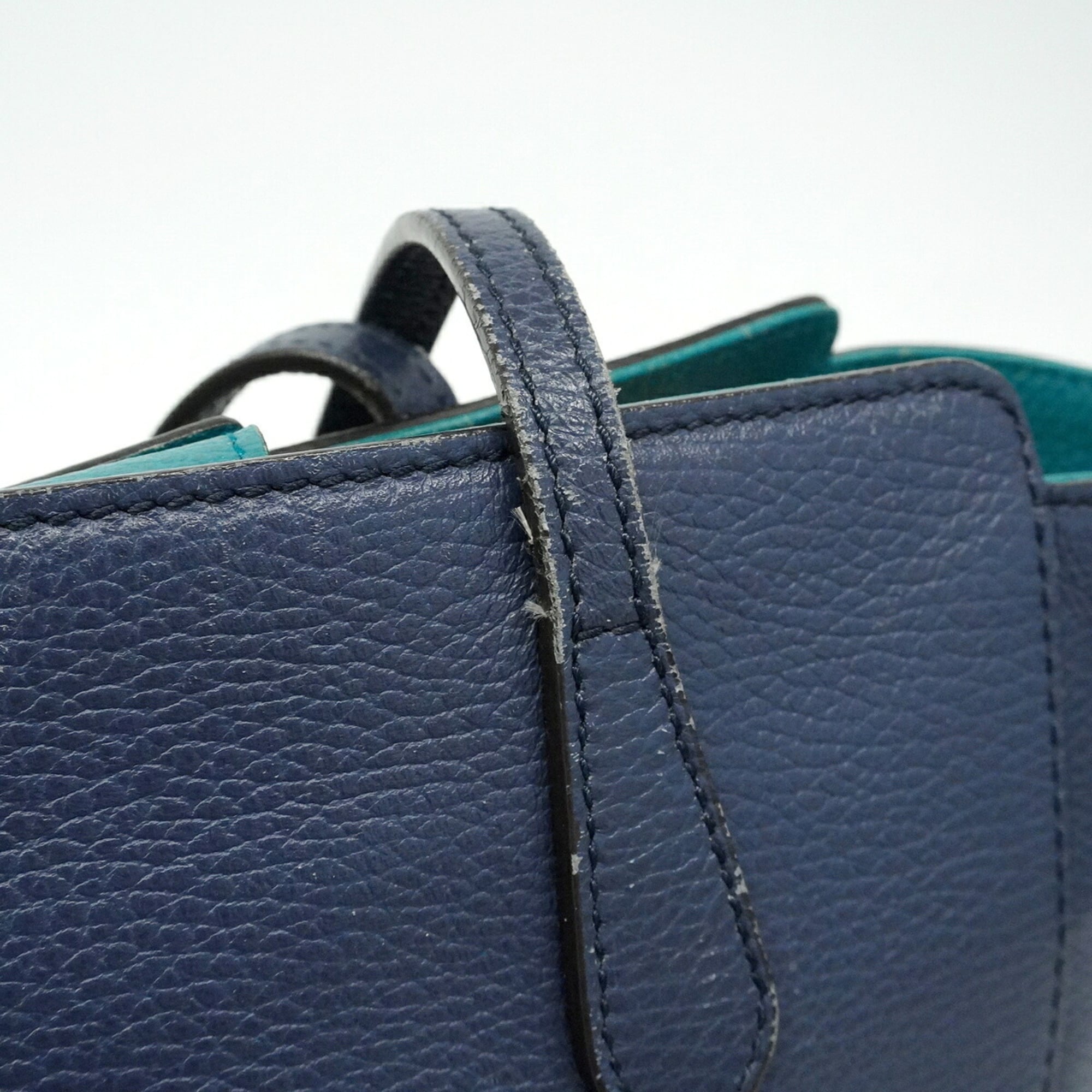 Gucci Navy Leather Tote Bag (Pre-Owned)
