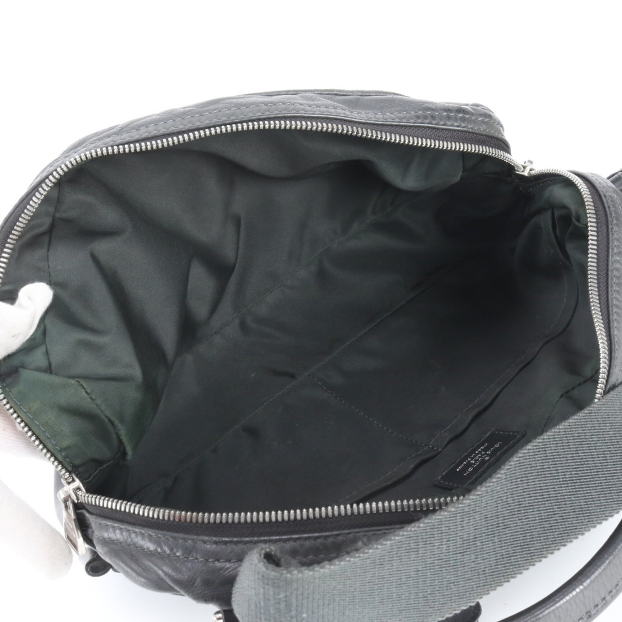 Louis Vuitton Gray Leather Fanny Pack Sling Bag (Pre-Owned)
