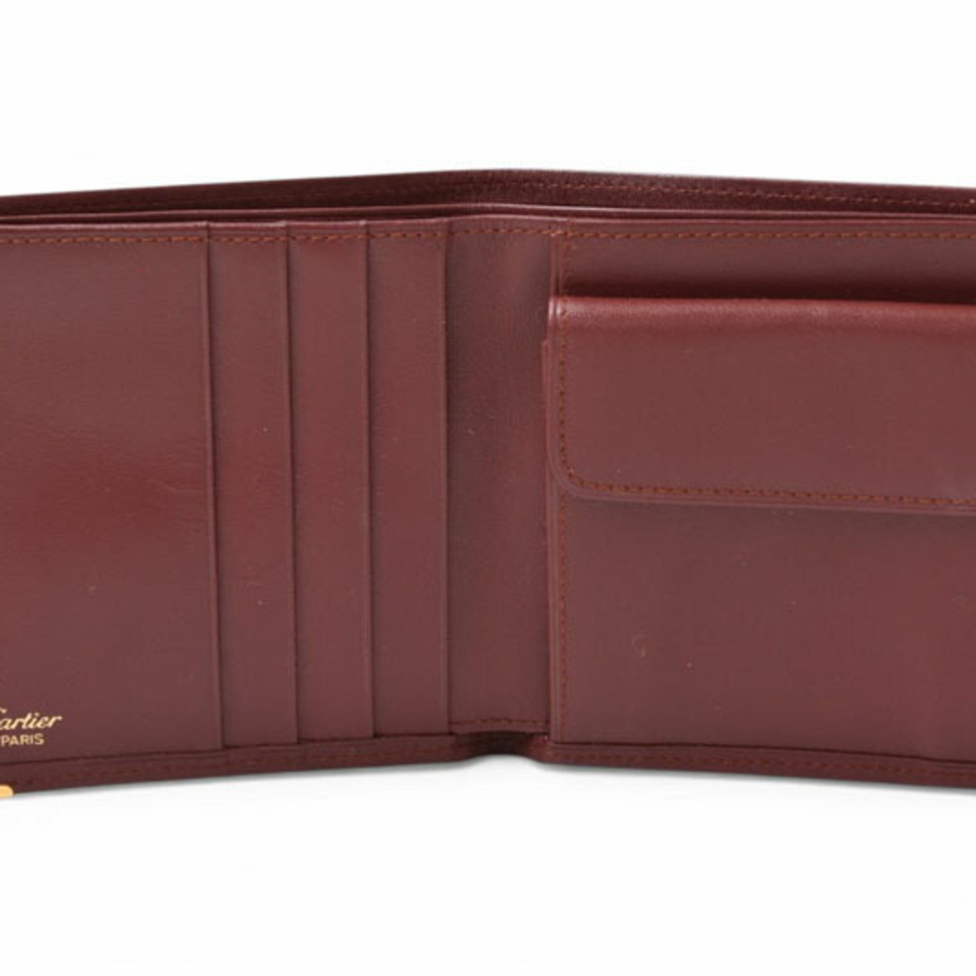 Cartier Bordeaux Leather Wallet (Bi-Fold) (Pre-Owned)