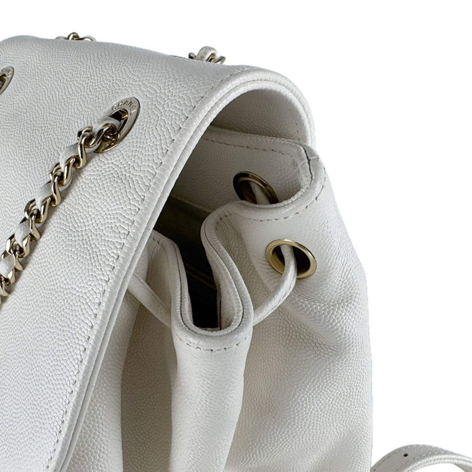 Chanel Ivory Grained Calfskin Backpack (Pre-Owned)