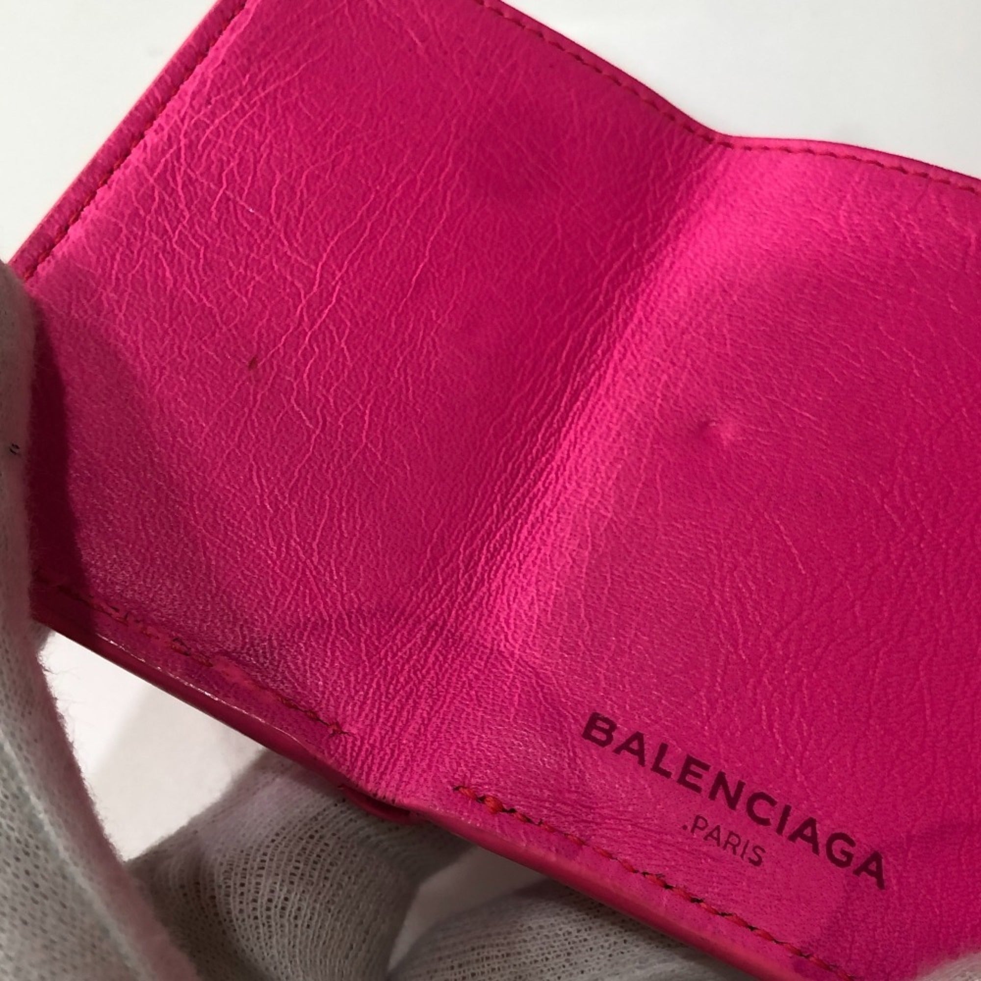 Balenciaga Pink Leather Wallet (Tri-Fold) (Pre-Owned)