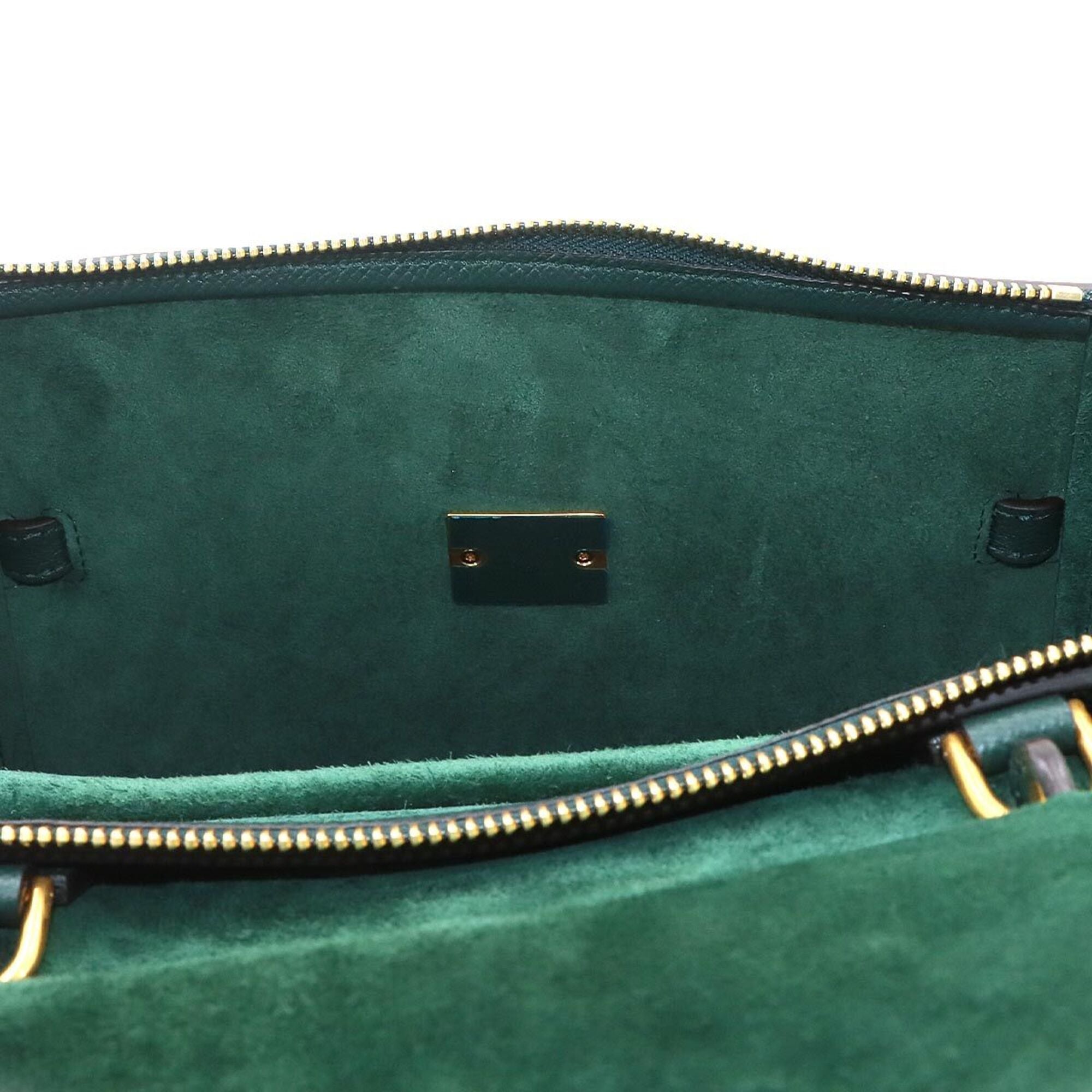 Celine Dark Green Leather Fanny Pack Handbag (Pre-Owned)