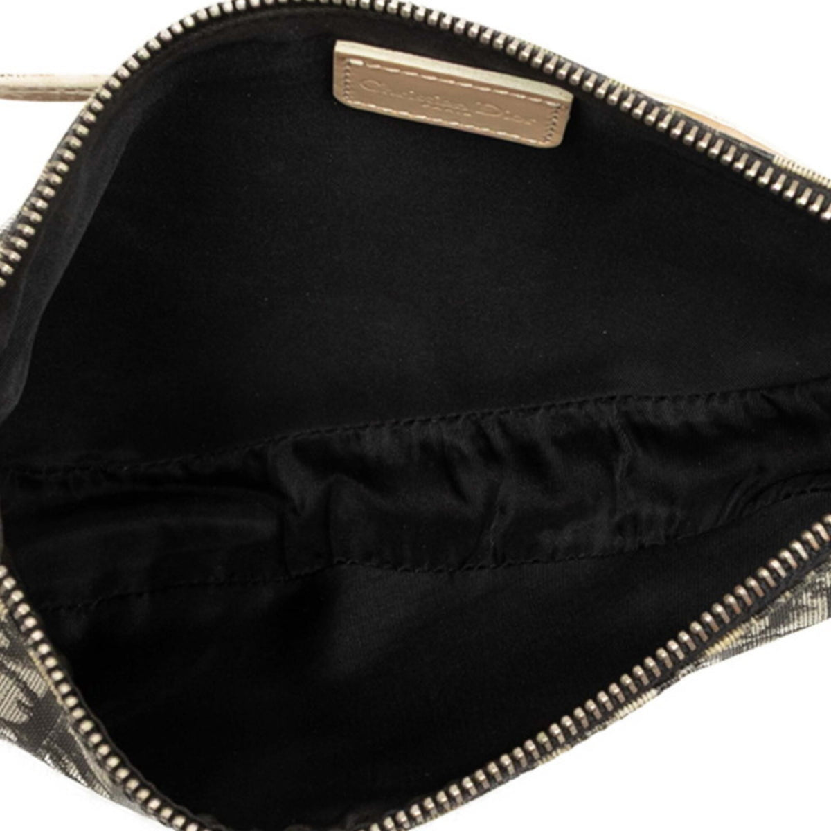 Christian Dior Beige Black Pvc Leather Handbag Saddle Bag Shoulder Bag (Pre-Owned)