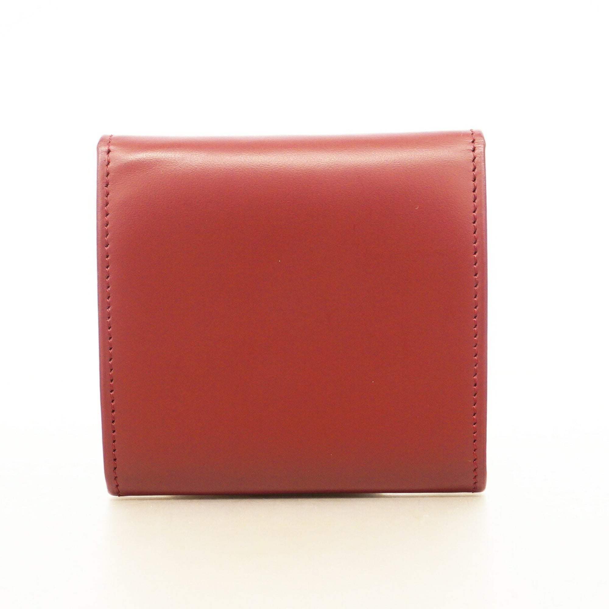 Cartier Bordeaux Leather Coin Purse/Coin Case (Pre-Owned)