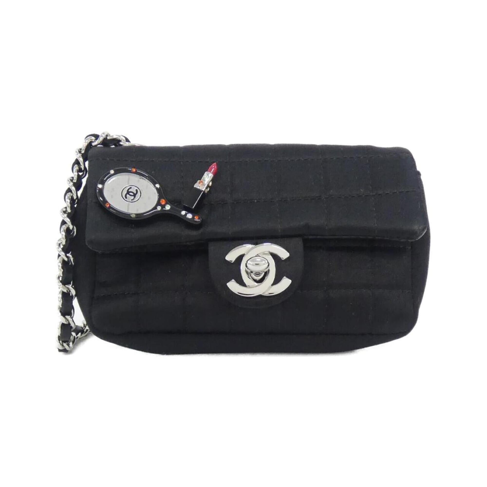 Chanel Black Silk Satin Shoulder Bag (Pre-Owned)