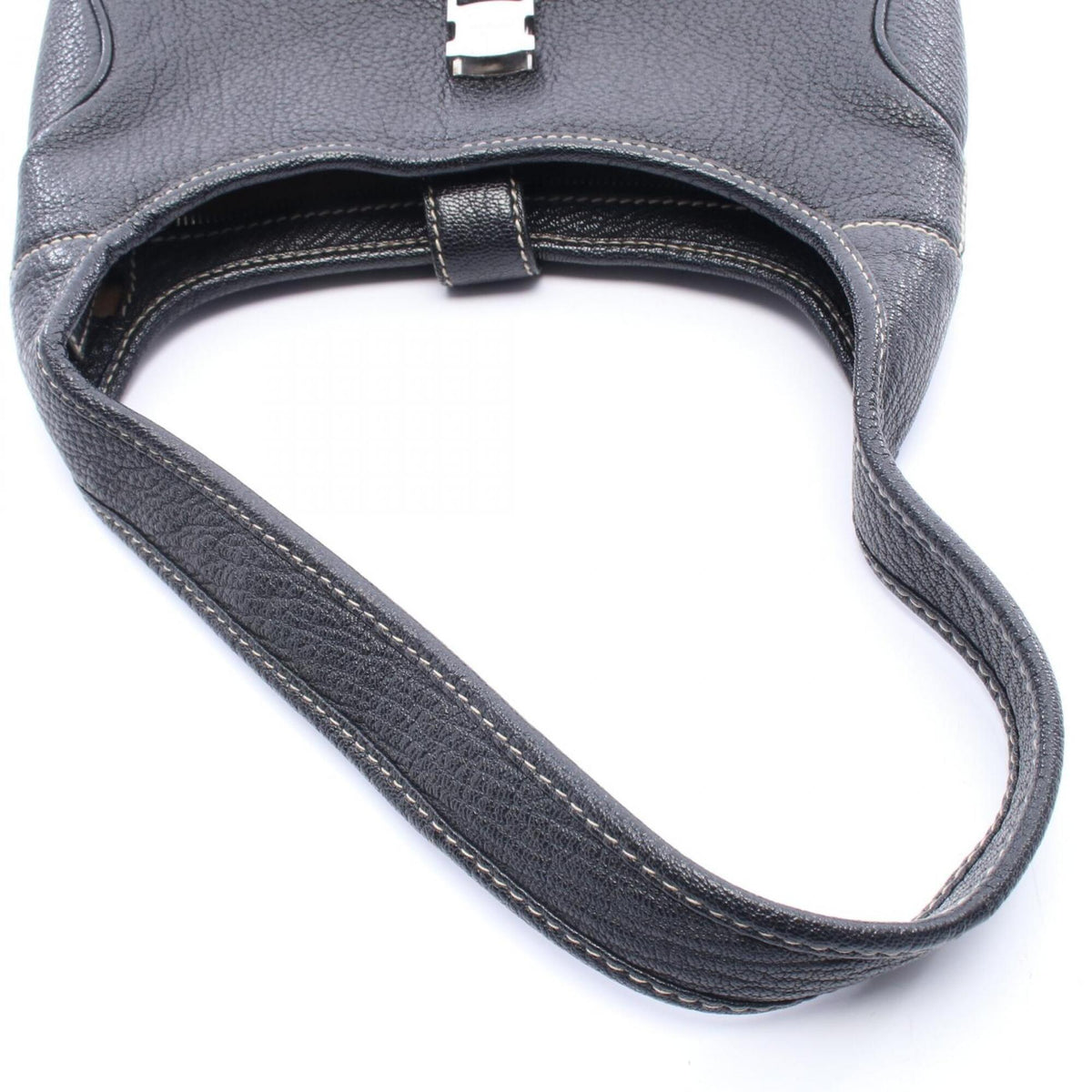 Salvatore Ferragamo Black Leather Handbag Shoulder Bag (Pre-Owned)