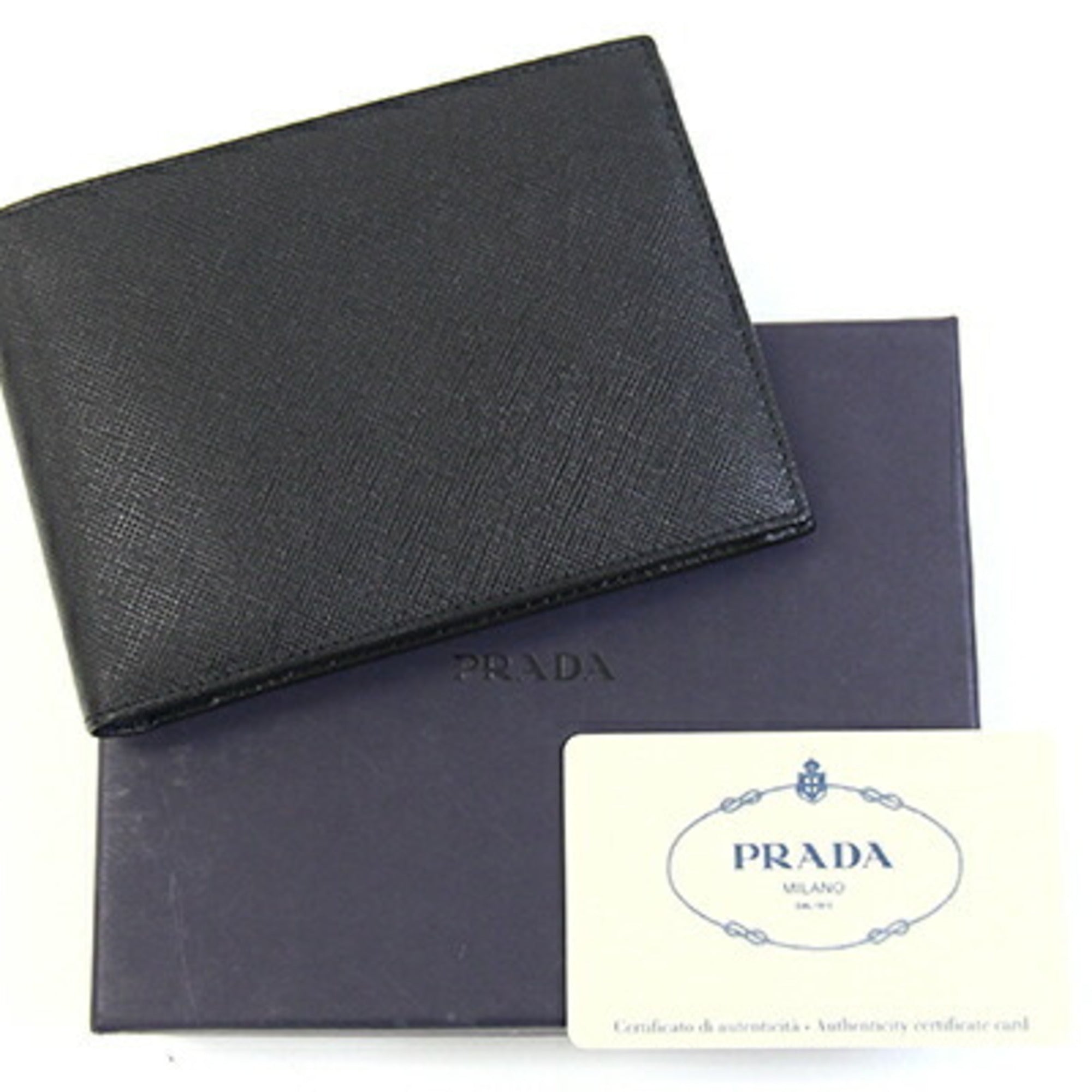 Prada Black Nero Leather Wallet (Bi-Fold) (Pre-Owned)