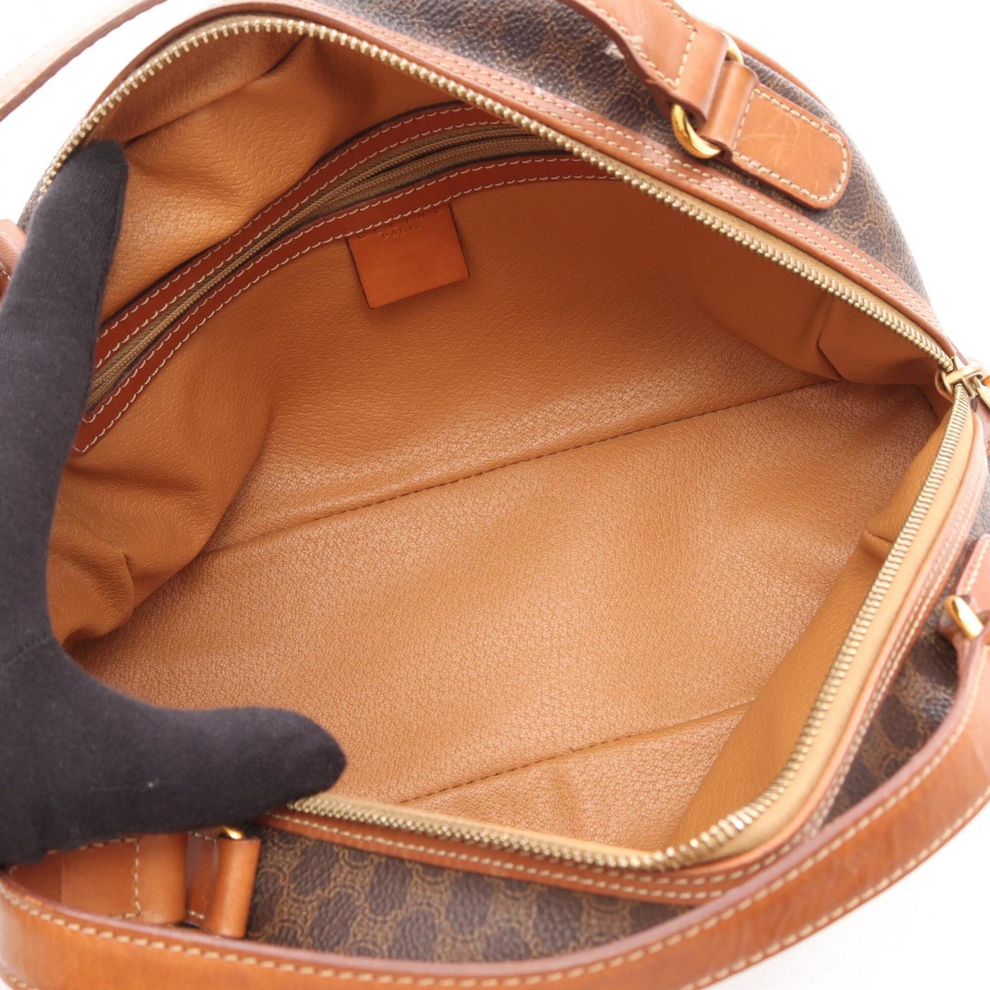 Celine Beige Brown Coated Canvas Handbag (Pre-Owned)