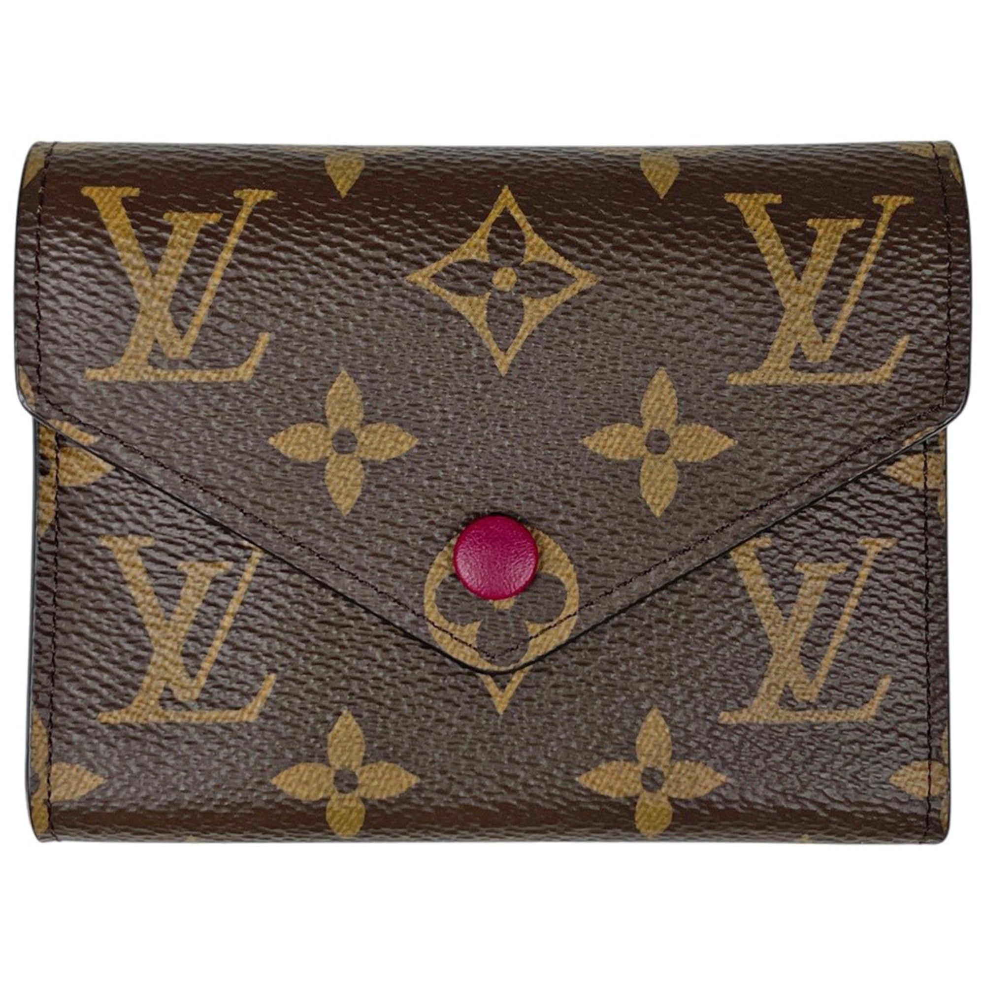 Louis Vuitton Brown Fuchsia Monogram Monogram Wallet (Tri-Fold) (Pre-Owned)