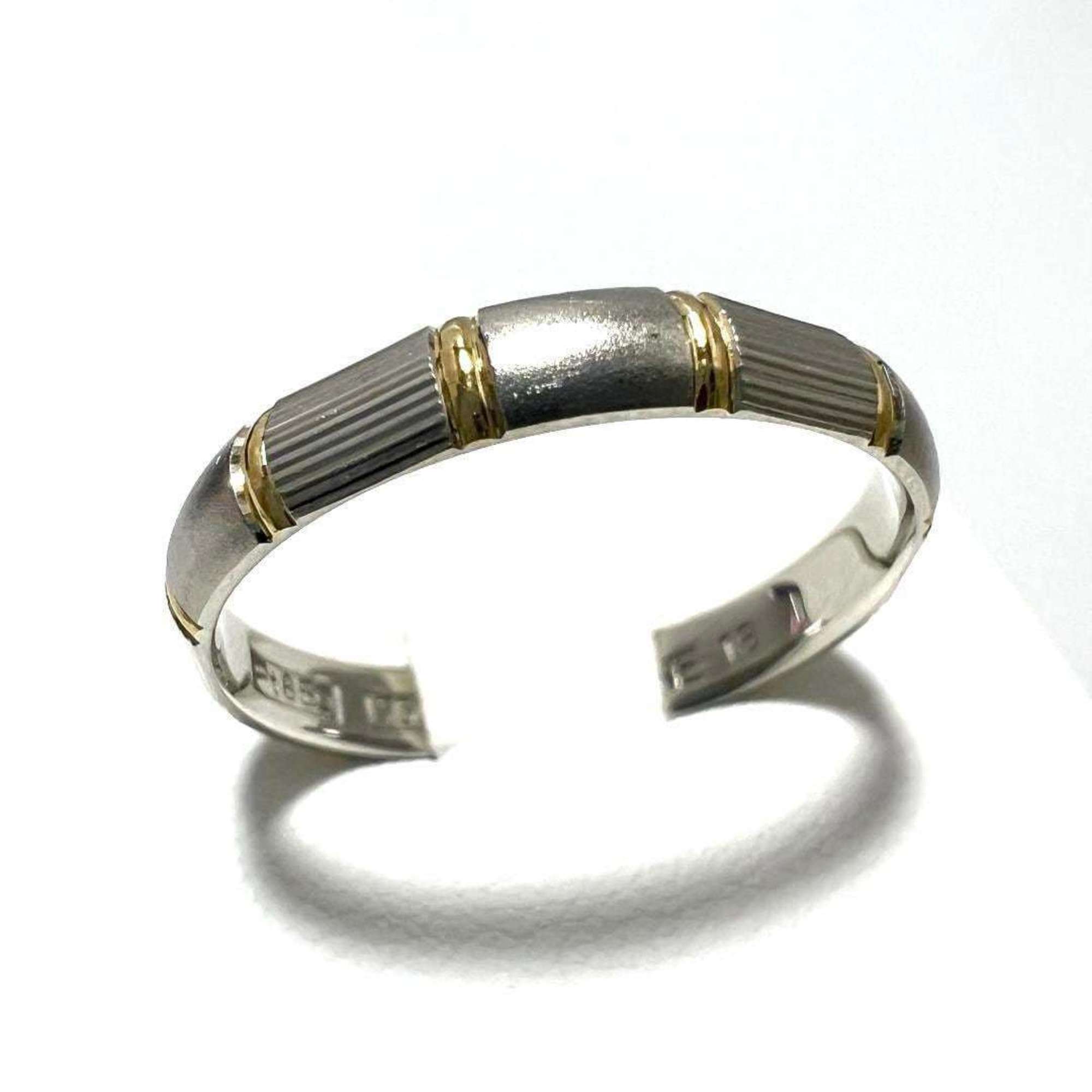 Celine Silver Yellow Gold (18K) Platinum Band Ring (Pre-Owned)