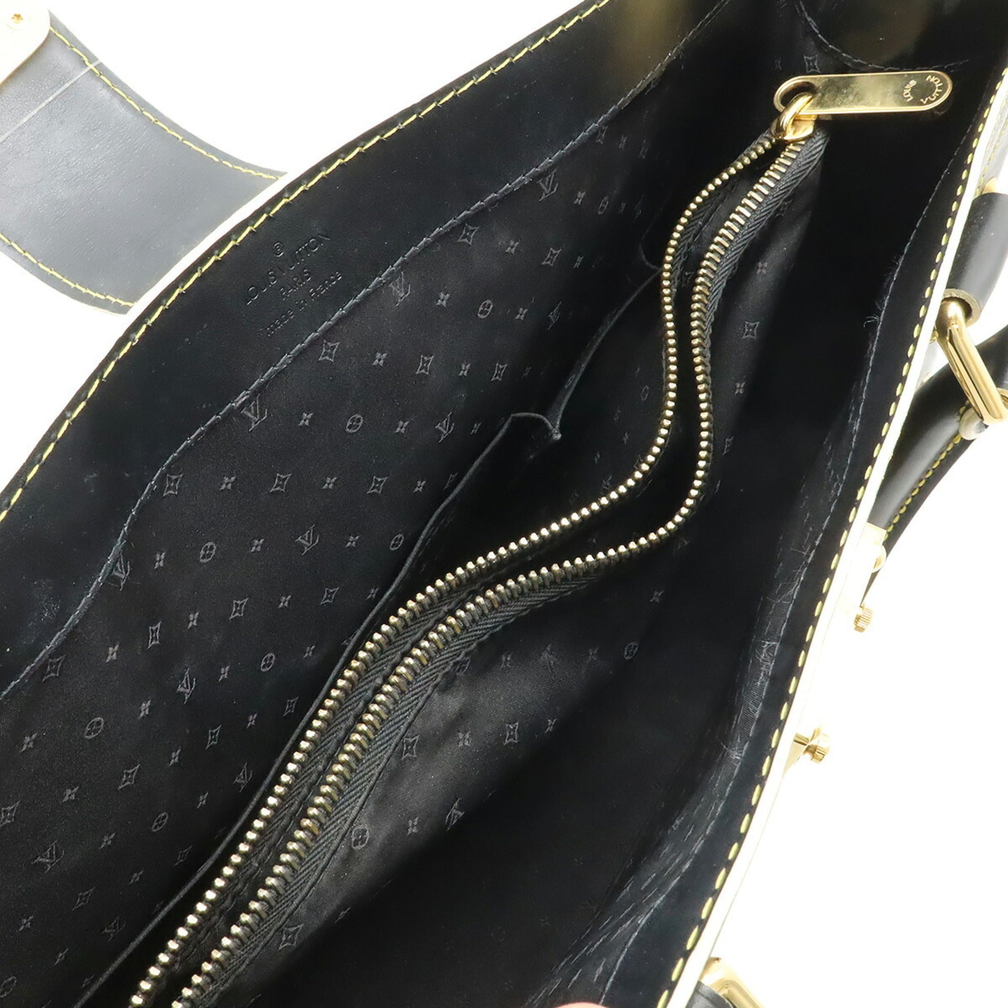 Louis Vuitton Black Noir Leather Handbag Tote Bag (Pre-Owned)