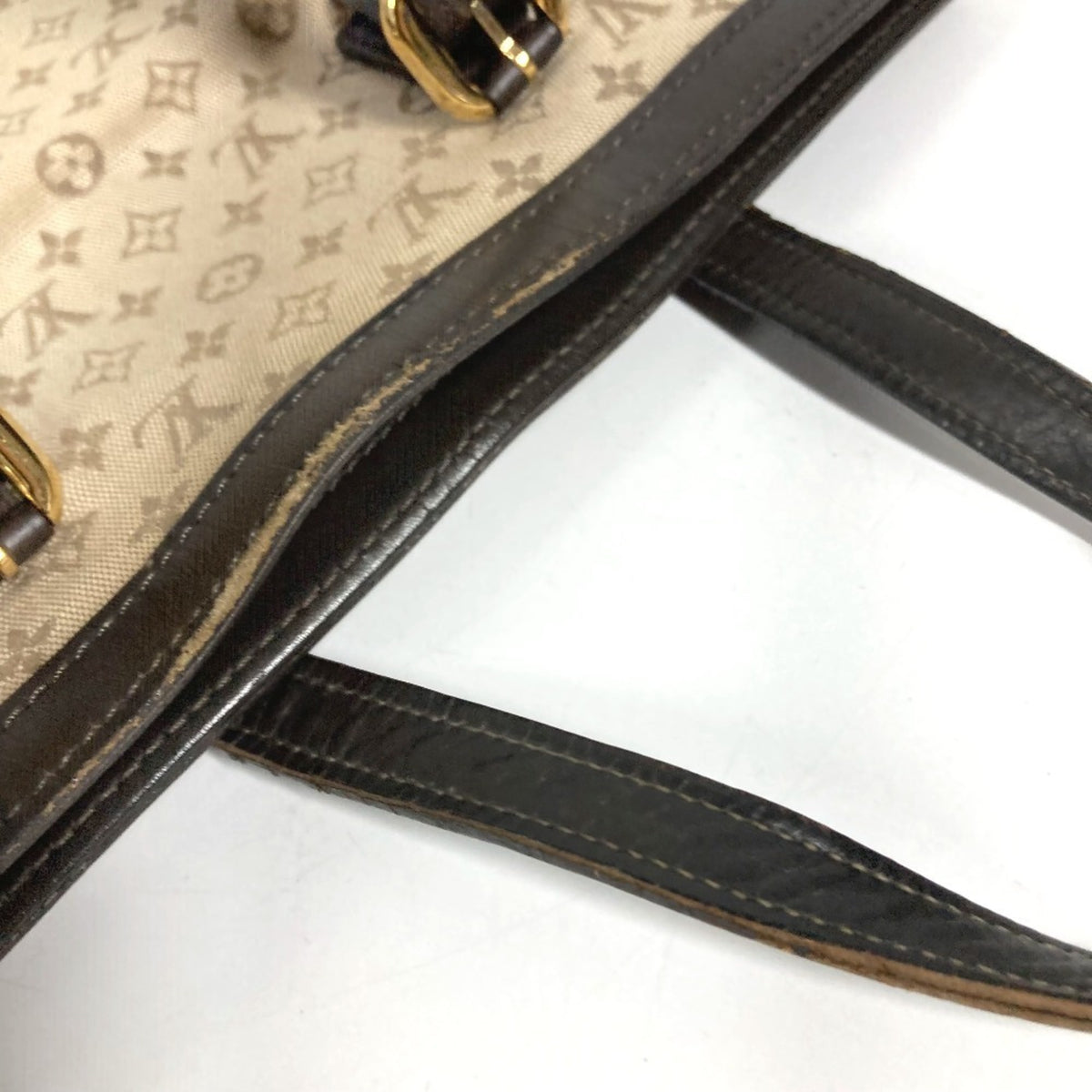 Louis Vuitton Brown Khaki Monogram Mini Handbag Tote Bag (Pre-Owned)