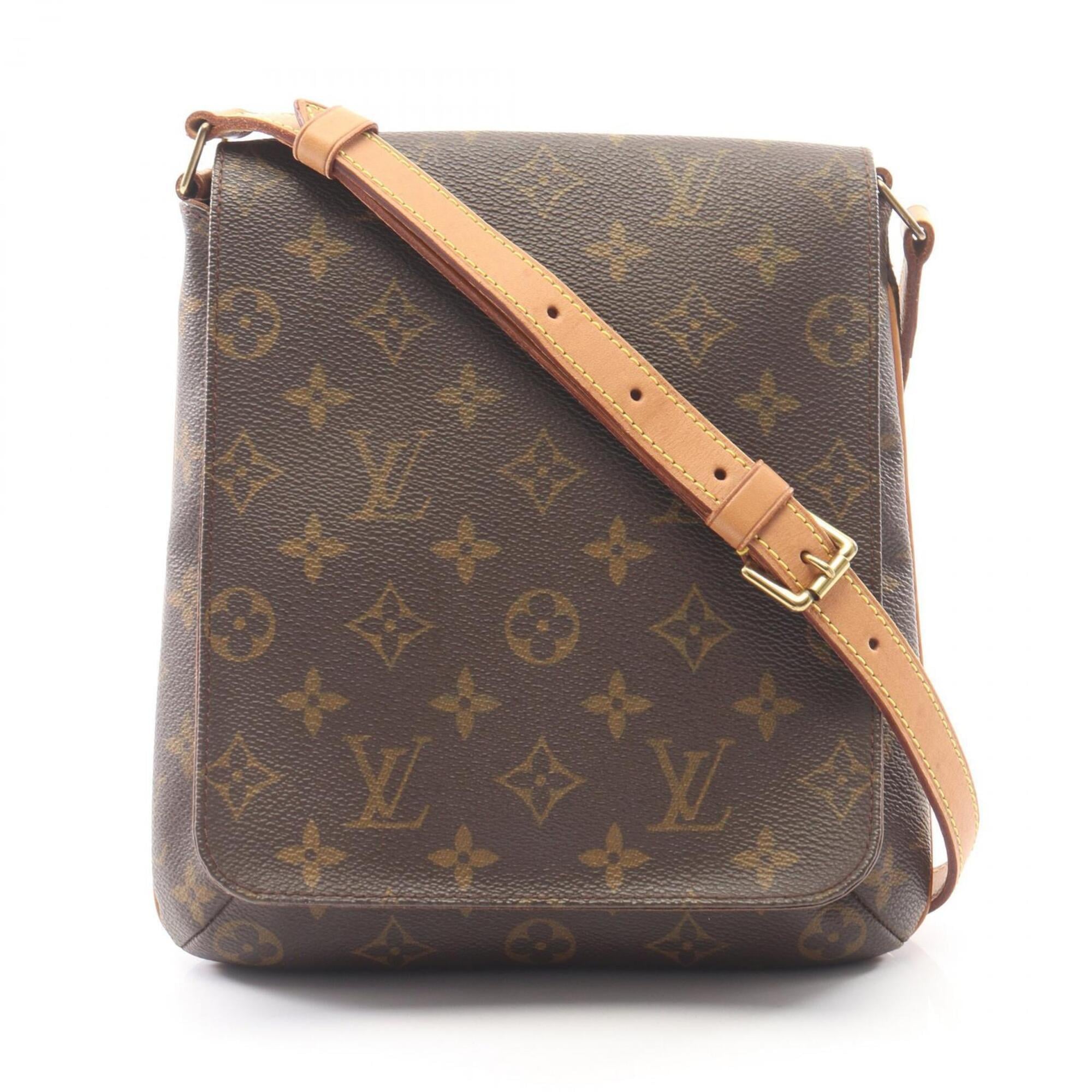 Louis Vuitton Brown Monogram Leather Handbag Shoulder Bag (Pre-Owned)