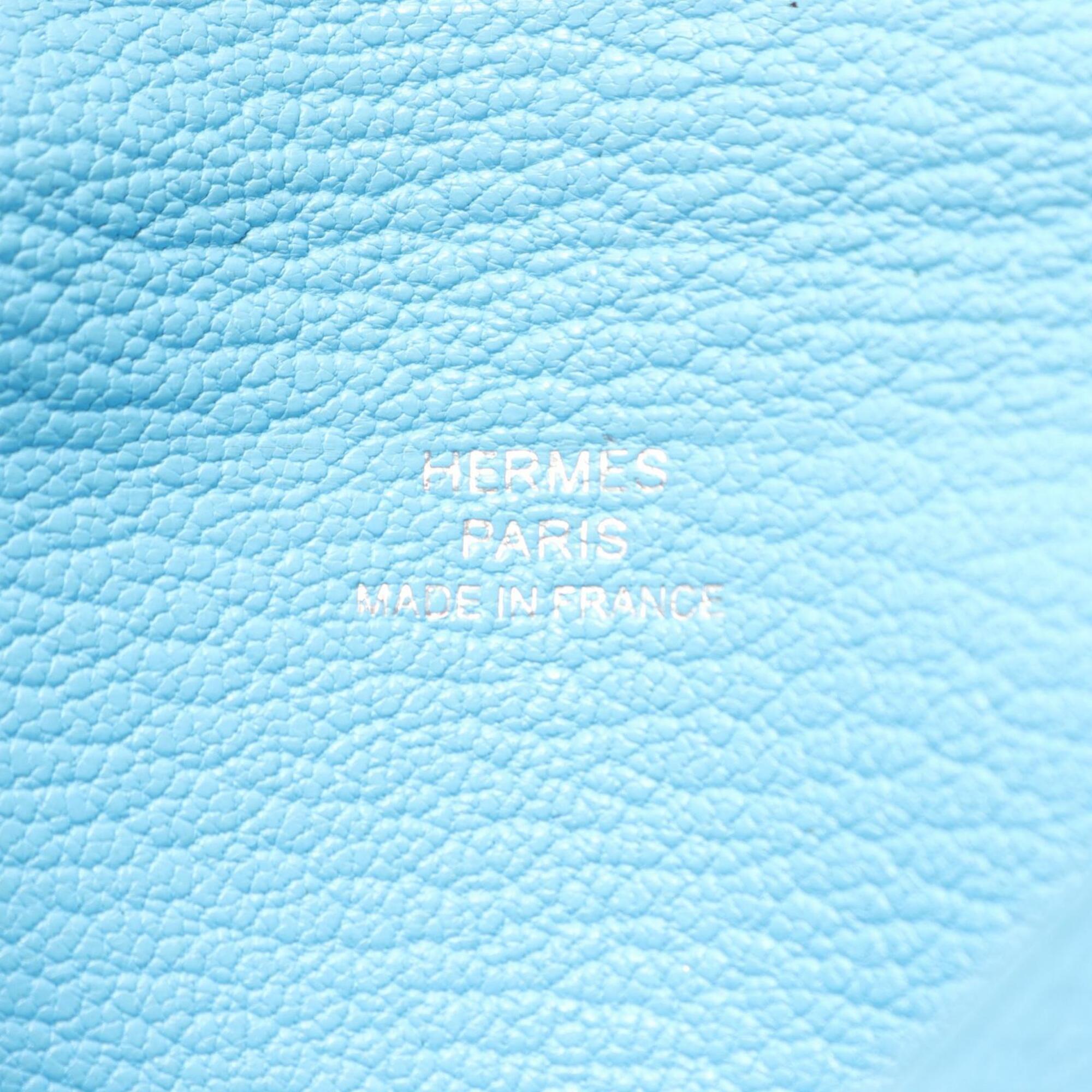 Hermes Blue Celeste Chevre Leather Coin Purse/Coin Case (Pre-Owned)
