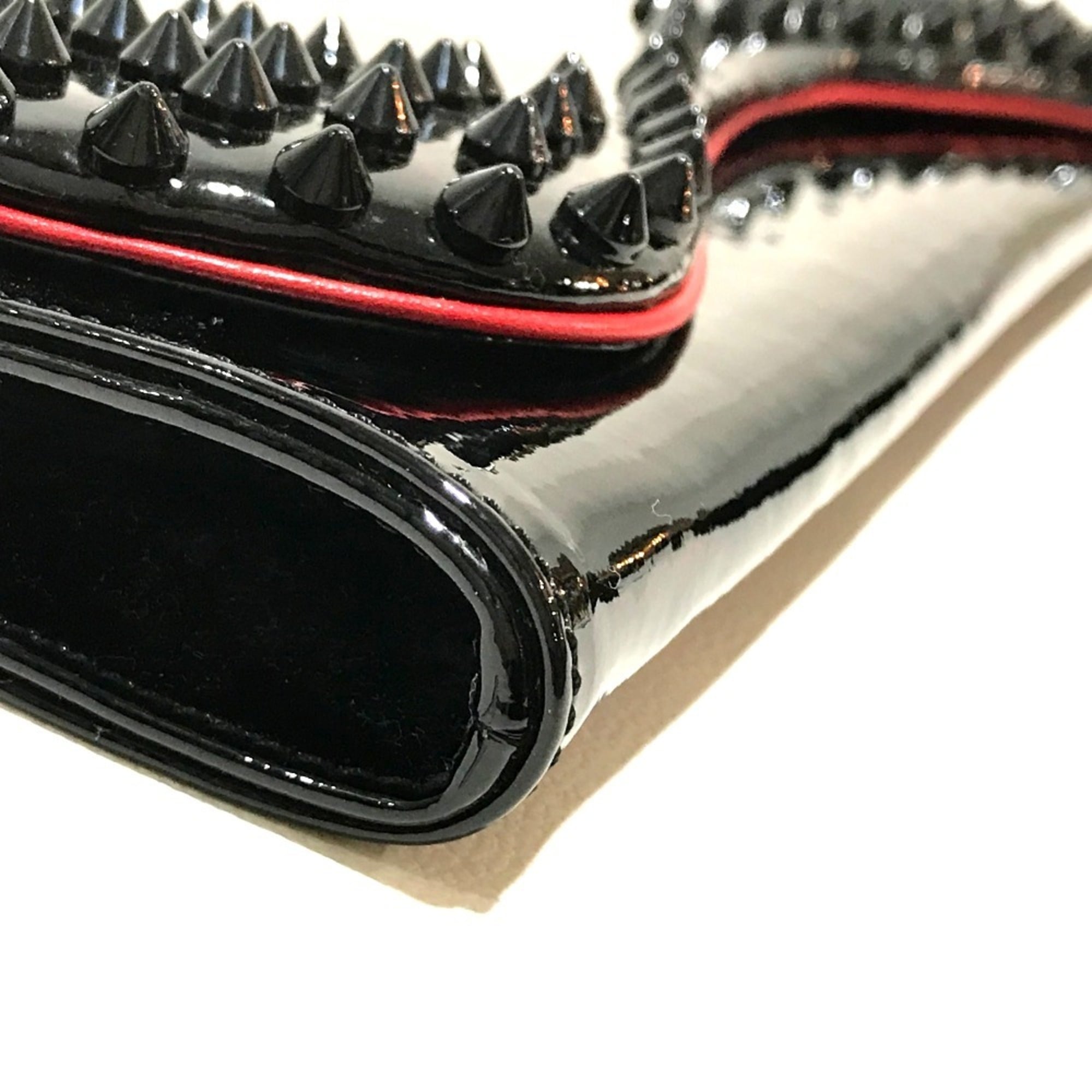 Christian Louboutin Black Patent Leather Clutch Bag (Pre-Owned)