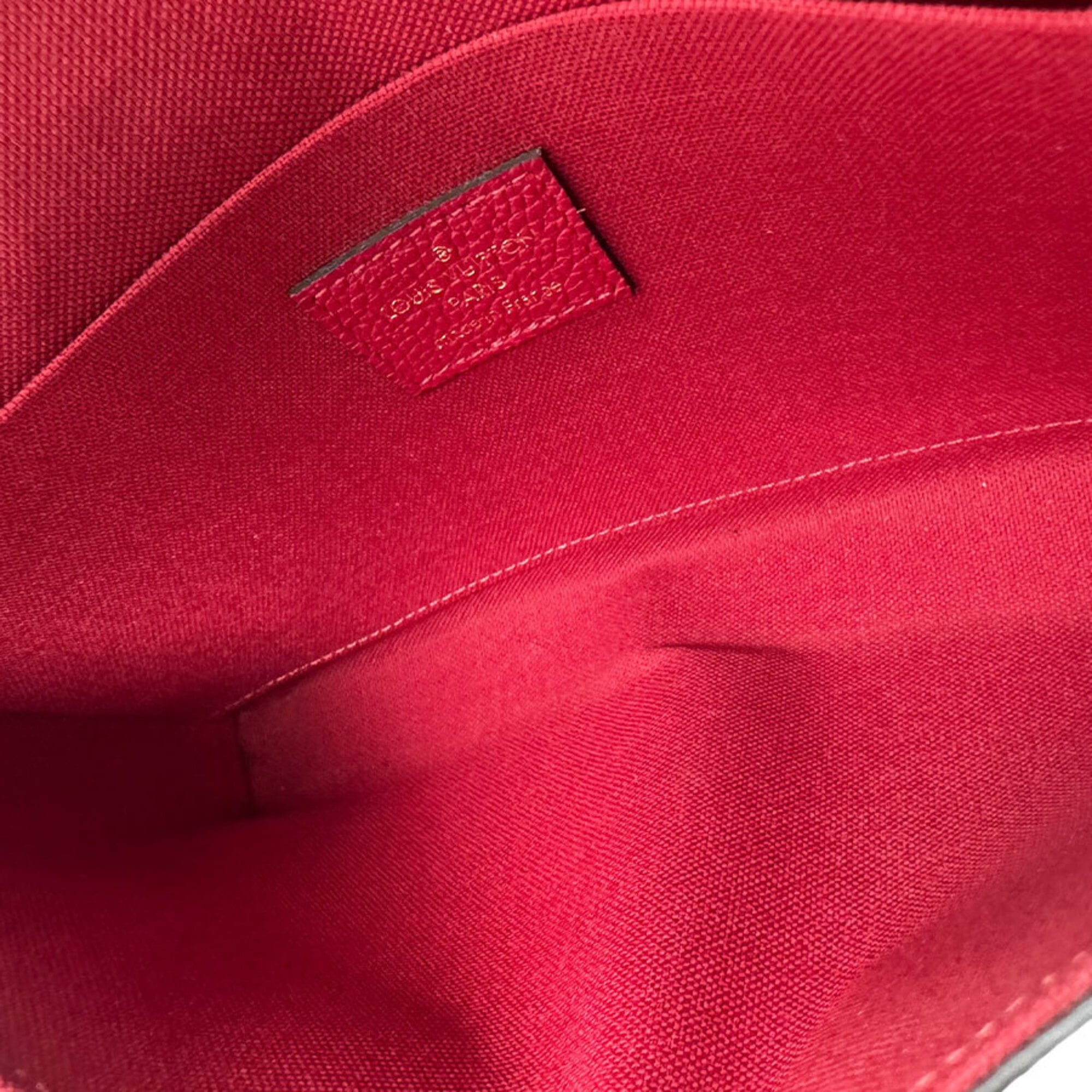 Louis Vuitton Red Color Monogram Empreinte Pochette Shoulder Bag (Pre-Owned)