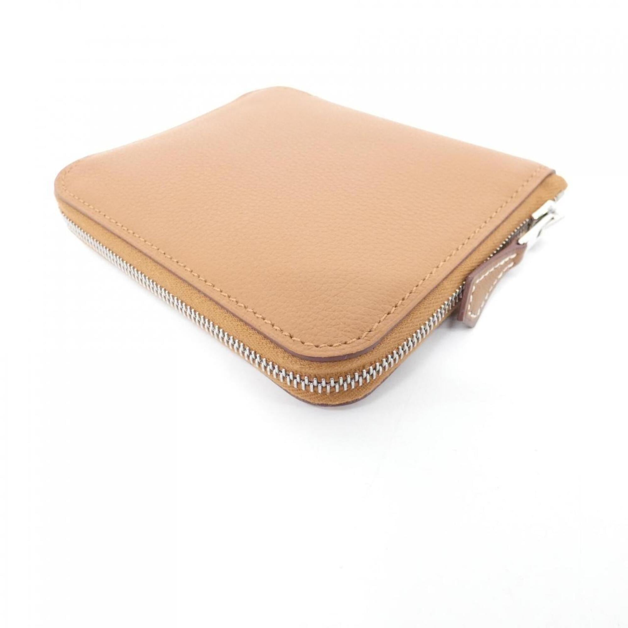Hermes Gold Etoupe Gray Leather Silk Wallet (Bi-Fold) (Pre-Owned)