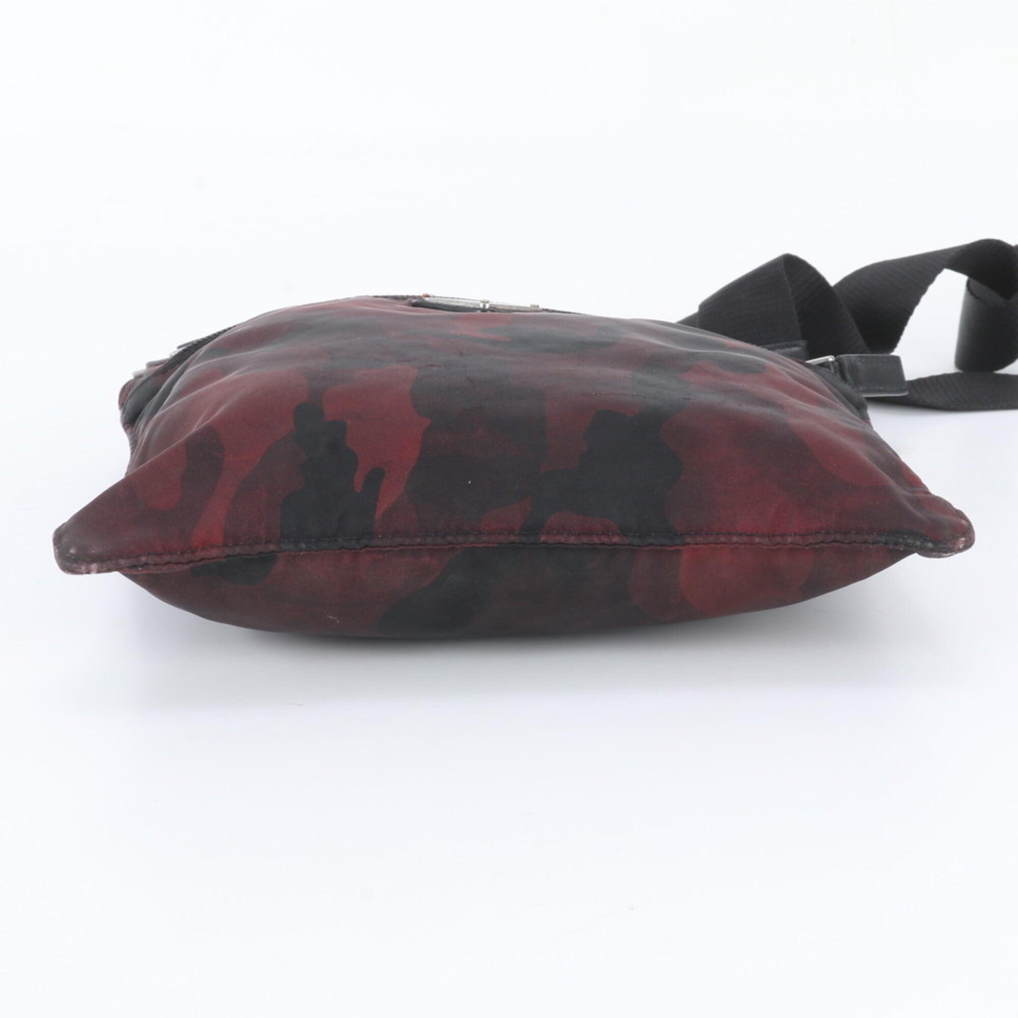 Prada Black Red Color Messenger Bag Shoulder Bag (Pre-Owned)
