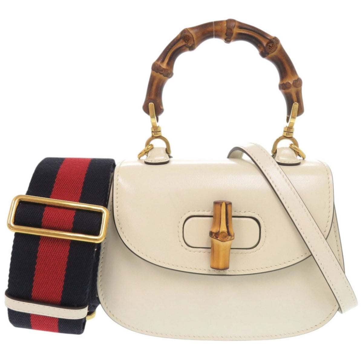 Gucci Ivory Leather Handbag Shoulder Bag (Pre-Owned)