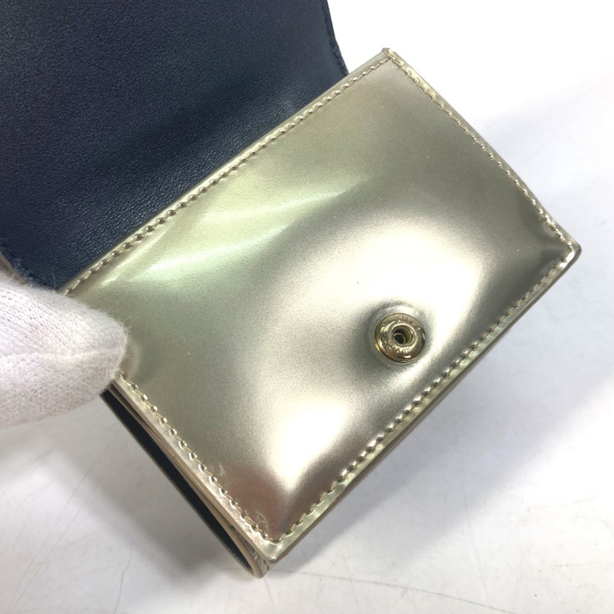 Christian Dior Gold Leather Wallet (Tri-Fold) (Pre-Owned)