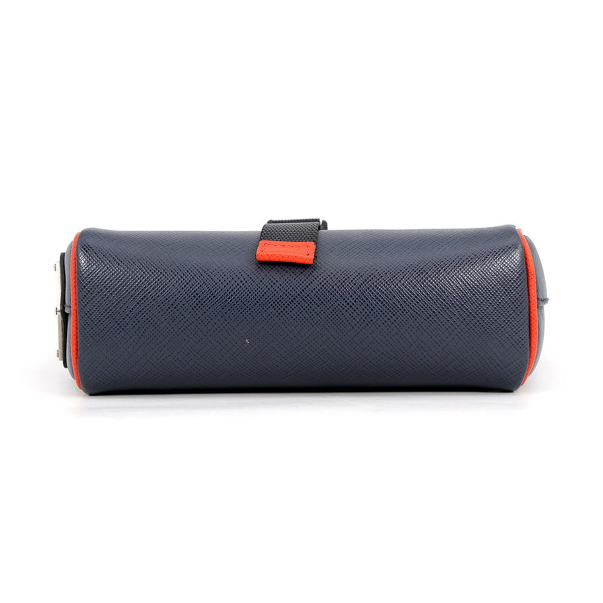 Prada Navy Orange Leather Handbag Shoulder Bag (Pre-Owned)