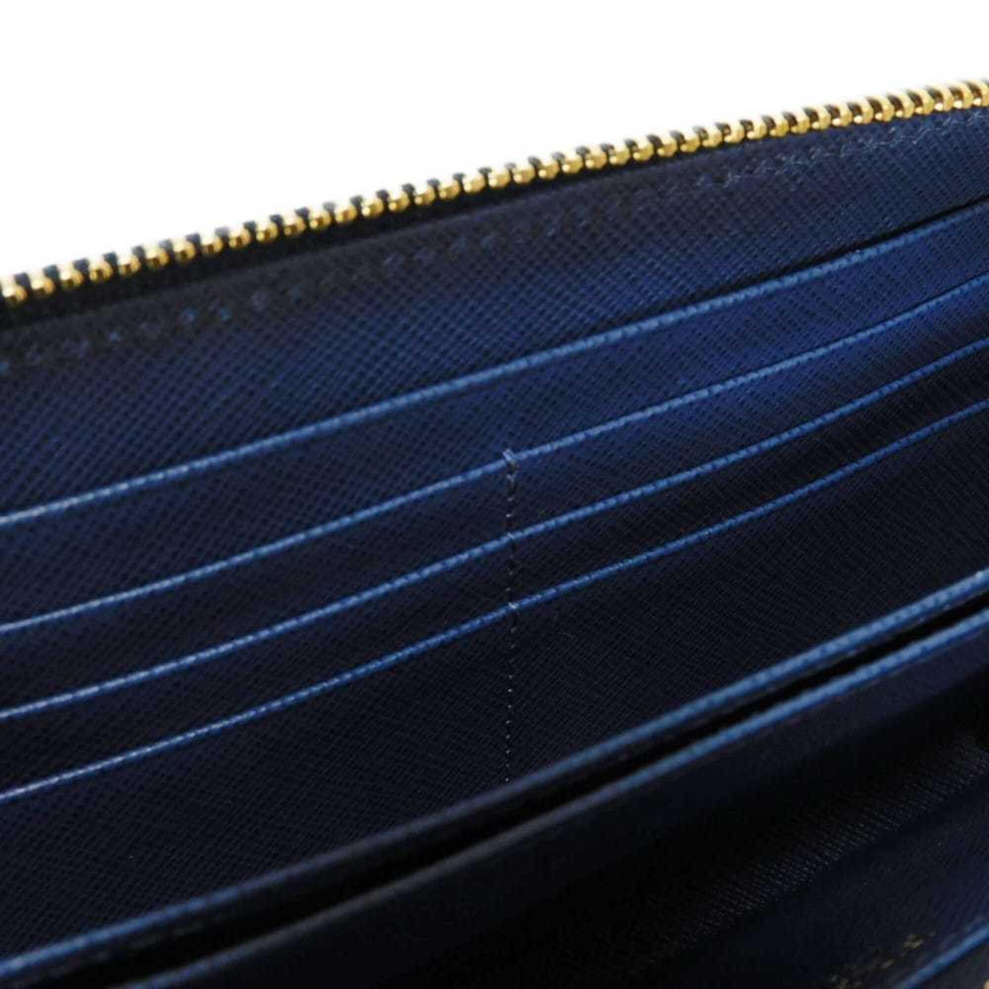 Prada Blue Saffiano Long Wallet (Bi-Fold) (Pre-Owned)