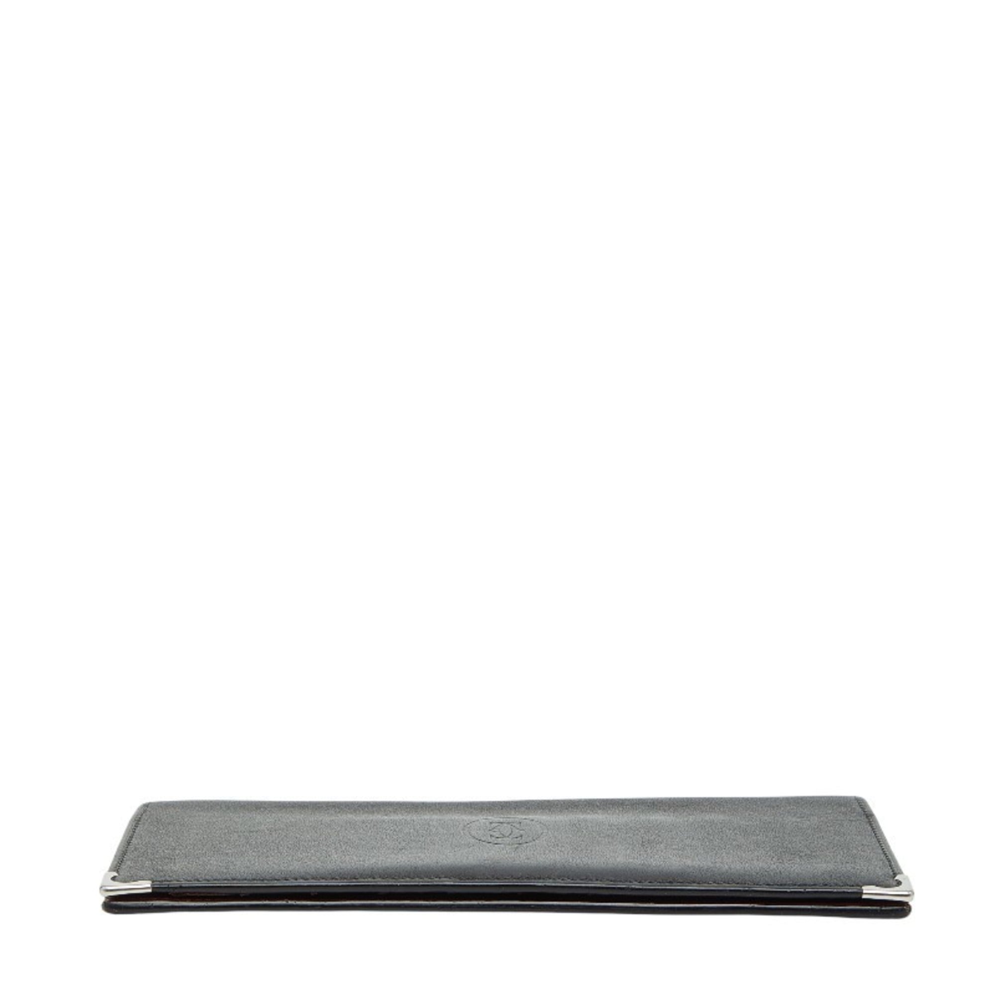 Cartier Black Leather Long Bill Wallet (Bi-Fold) (Pre-Owned)