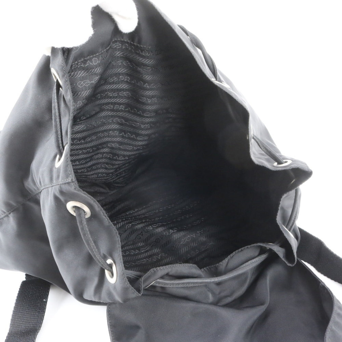 Prada Black Leather Nylon Backpack (Pre-Owned)