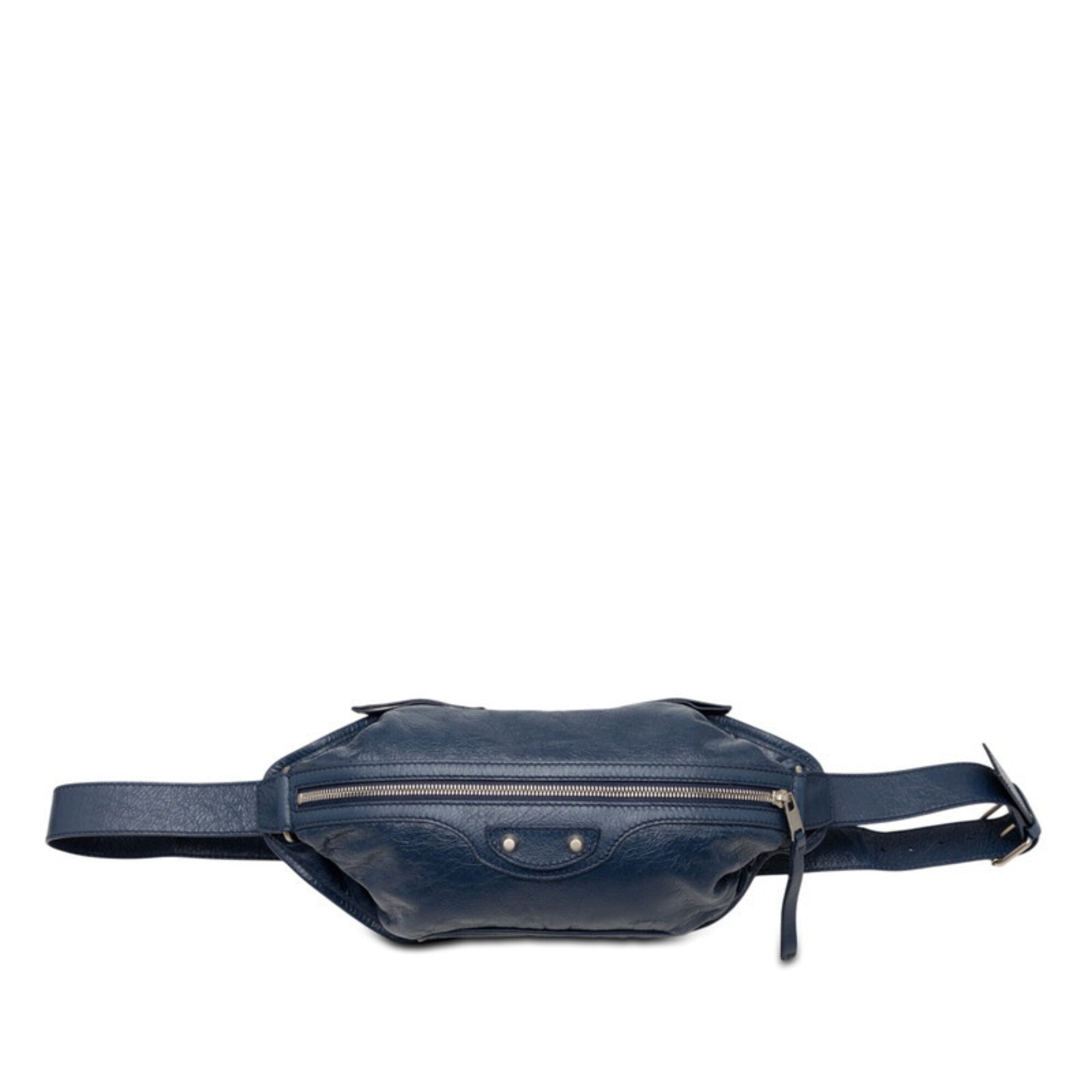 Balenciaga Blue Leather Fanny Pack Sling Bag (Pre-Owned)