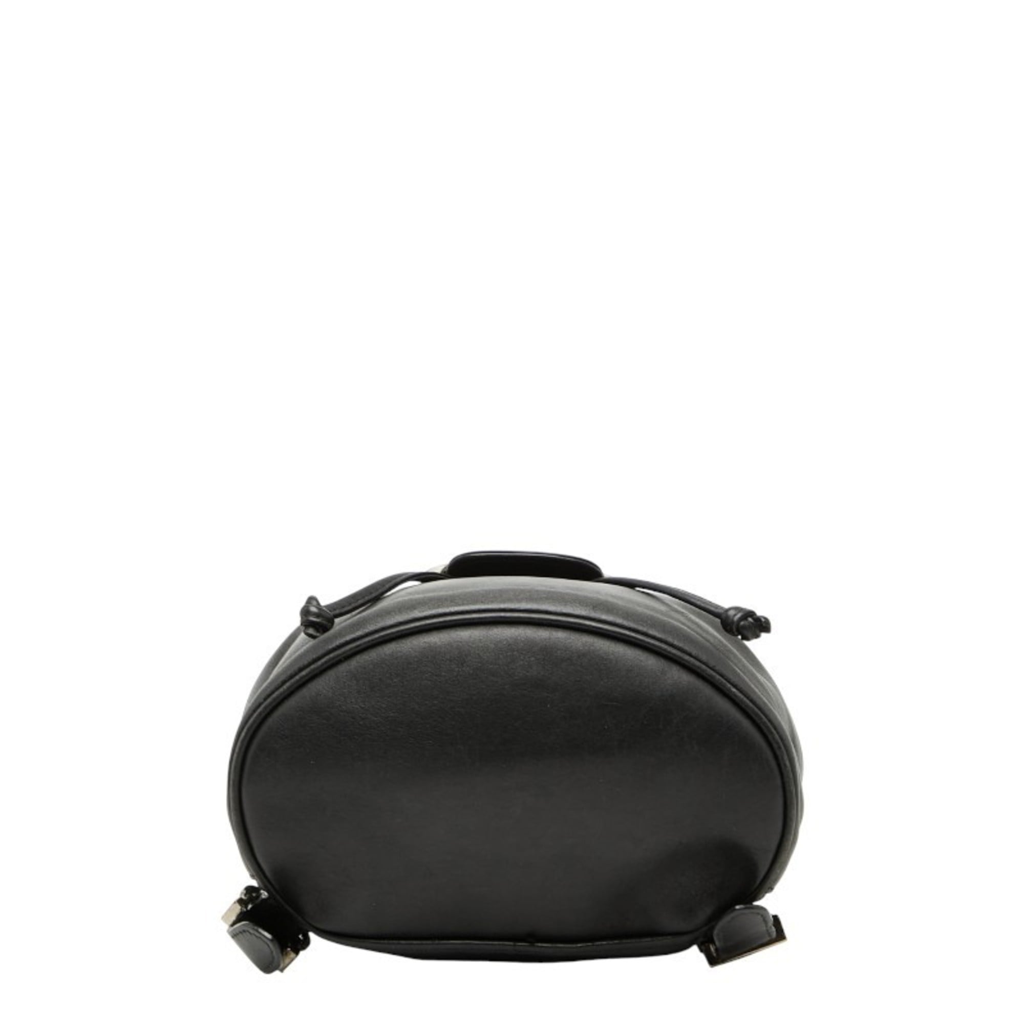 Salvatore Ferragamo Gancini Black Leather Backpack (Pre-Owned)
