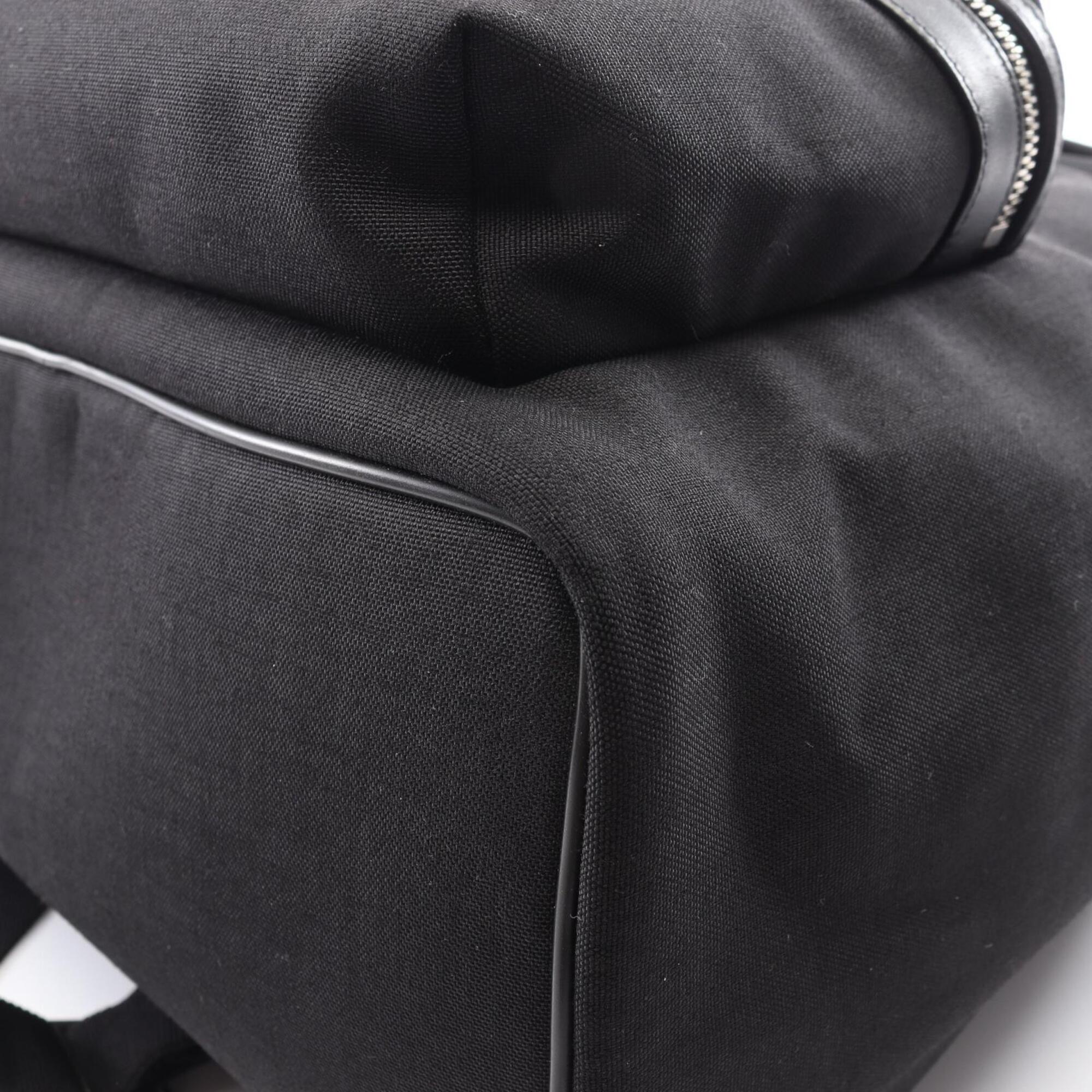 Saint Laurent Black Canvas Leather Backpack Handbag (Pre-Owned)