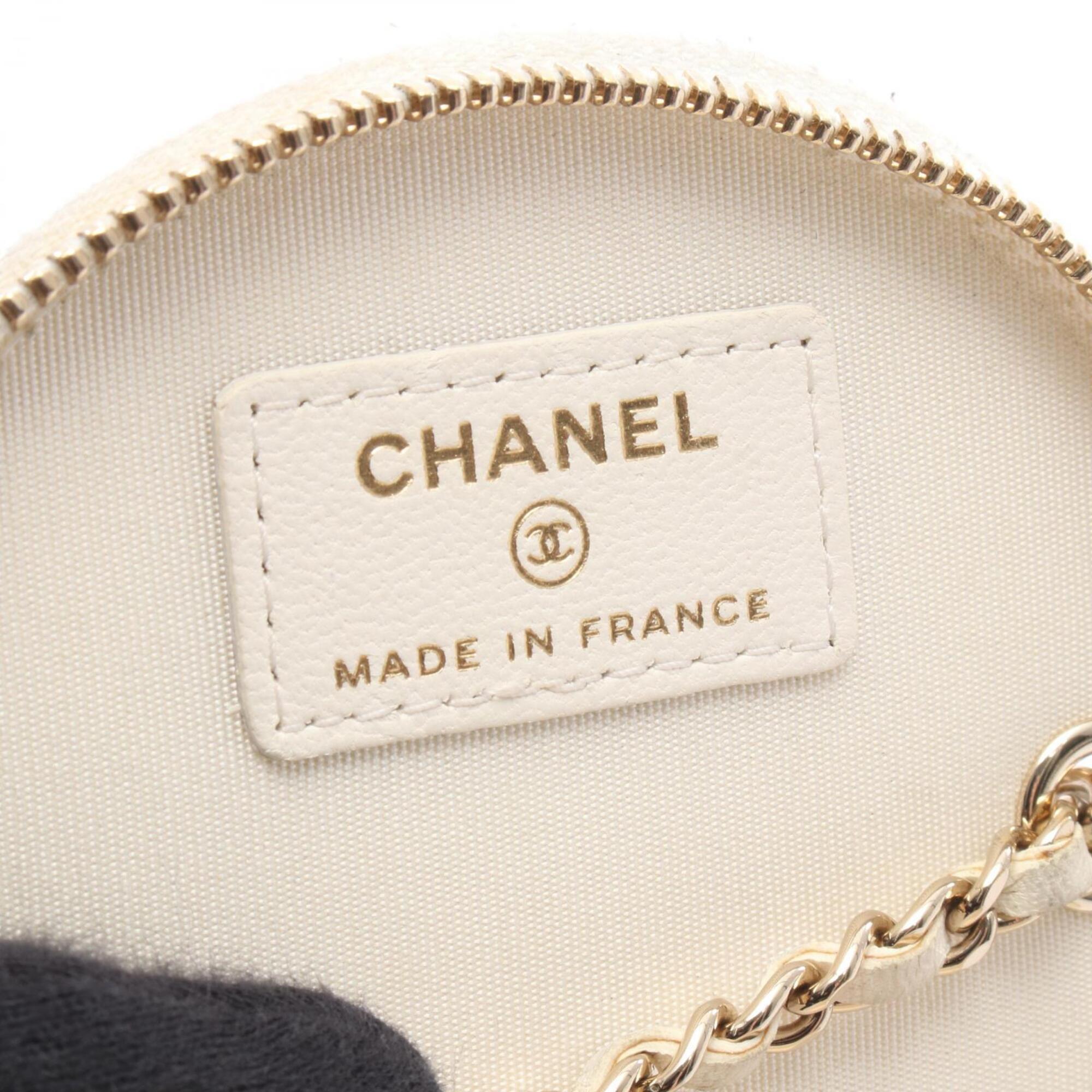 Chanel Black White Leather Handbag Shoulder Bag (Pre-Owned)