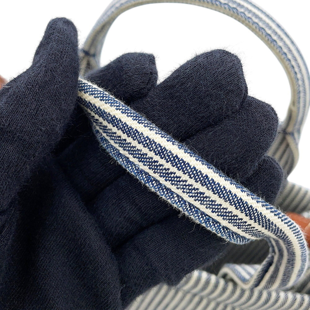 Celine Blue Navy Canvas Leather Handbag (Pre-Owned)