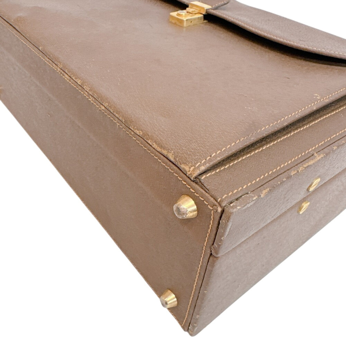 Gucci Brown Leather Attaché Case Handbag (Pre-Owned)
