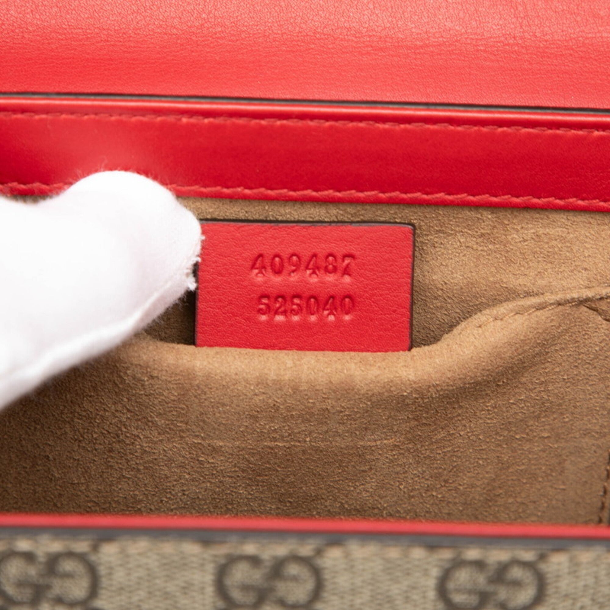 Gucci Beige Pink Red Color Pvc Leather Shoulder Bag (Pre-Owned)