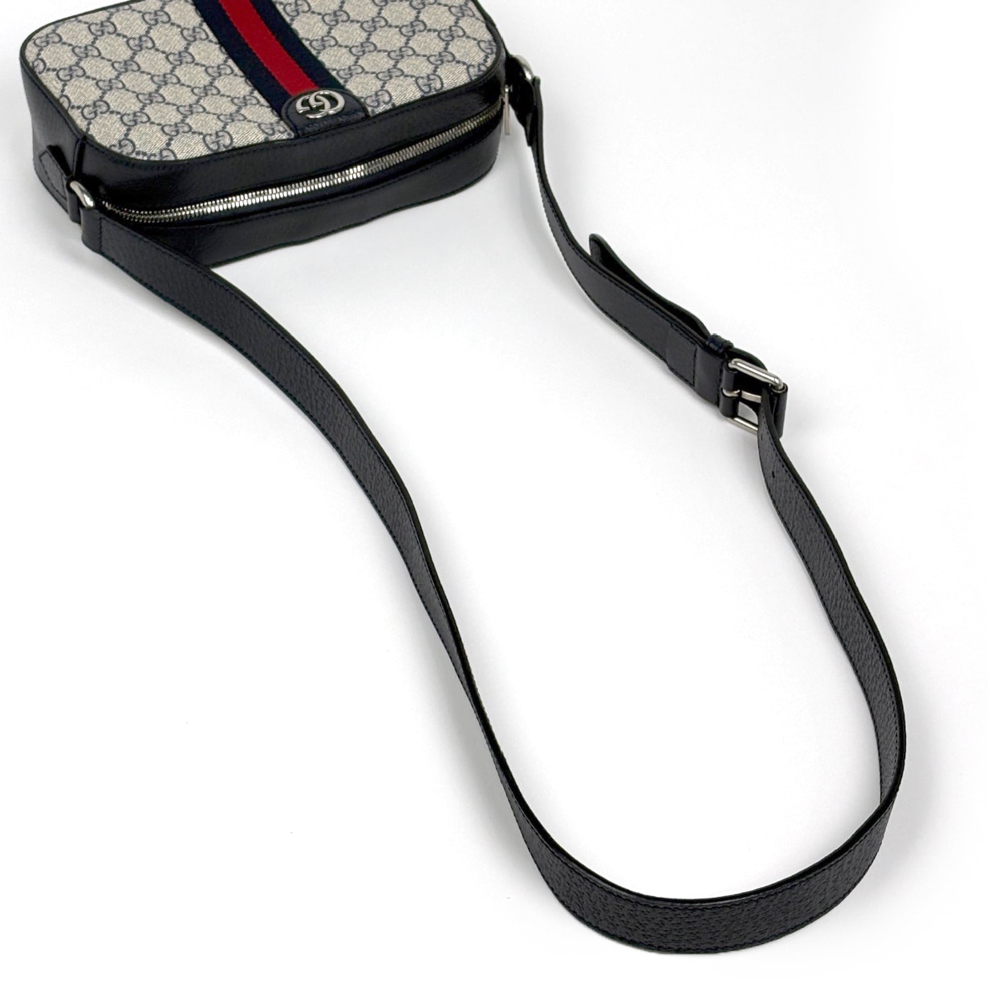 Gucci Sherry Line Navy Gg Supreme Leather Shoulder Bag (Pre-Owned)