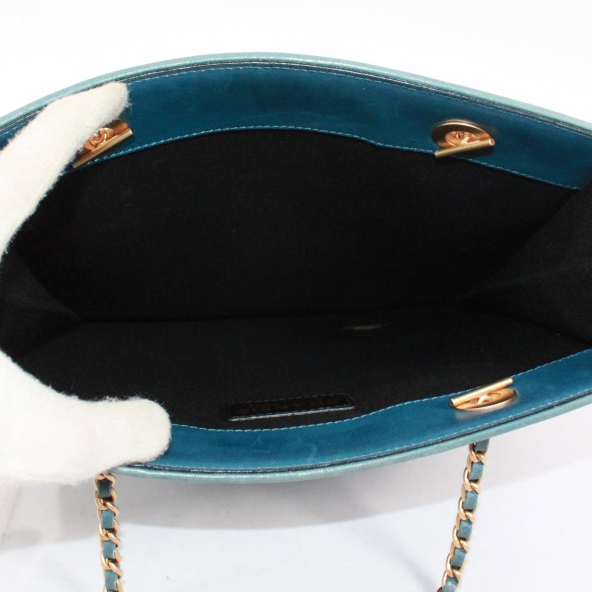 Chanel Blue Canvas Leather Shoulder Bag (Pre-Owned)