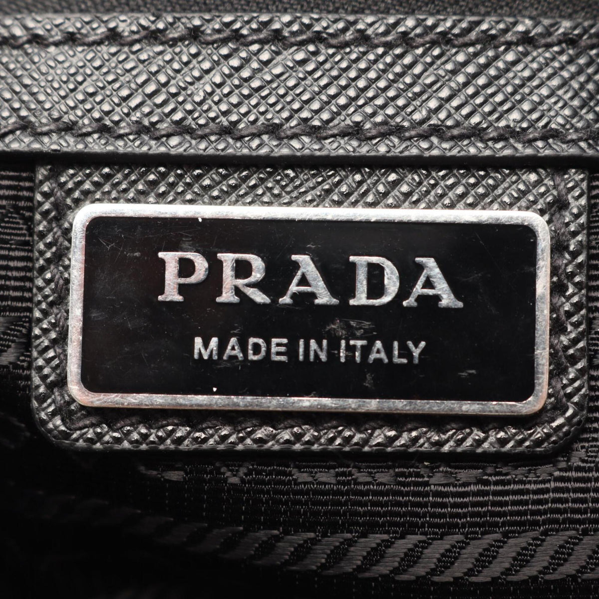 Prada Black Nylon Leather Handbag Shoulder Bag (Pre-Owned)