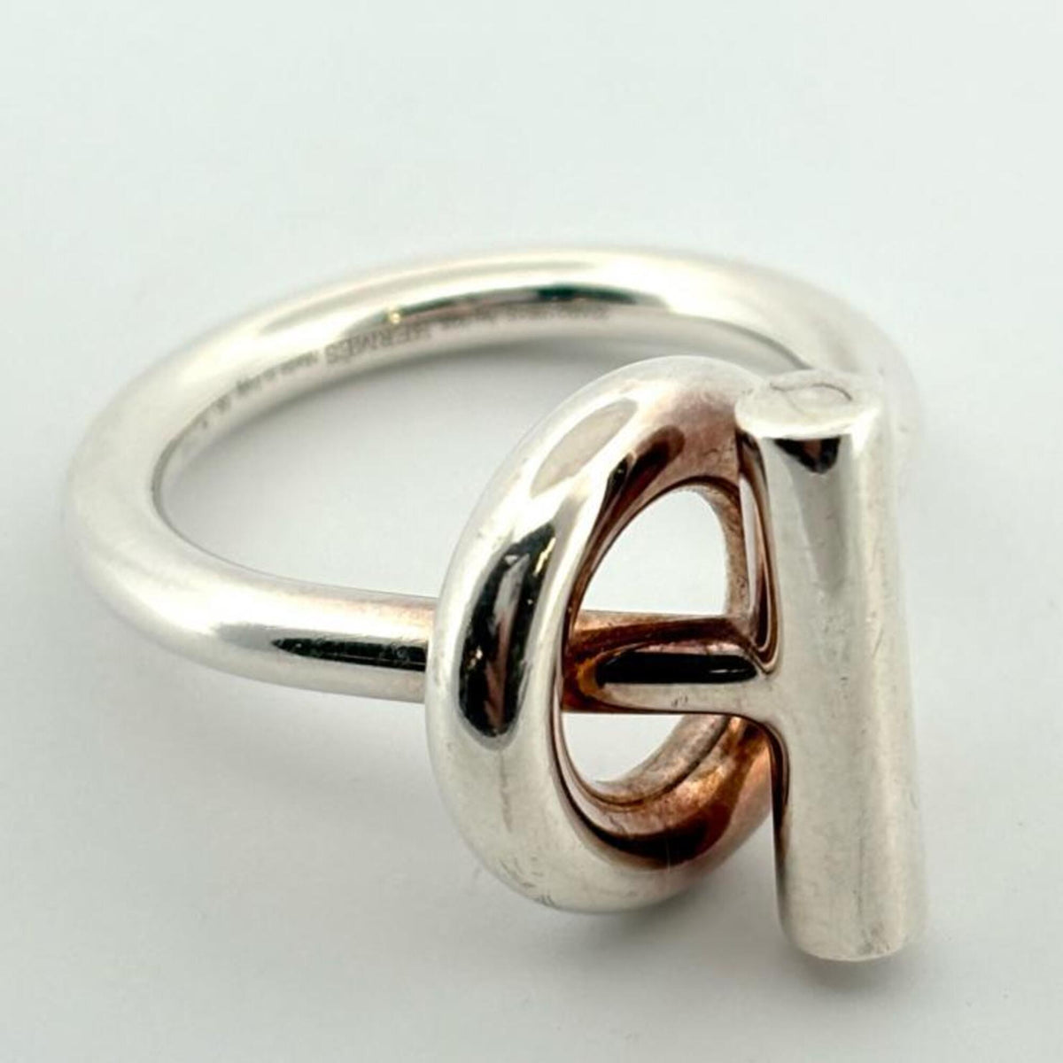 Hermes Silver Silver 925 Band Ring (Pre-Owned)