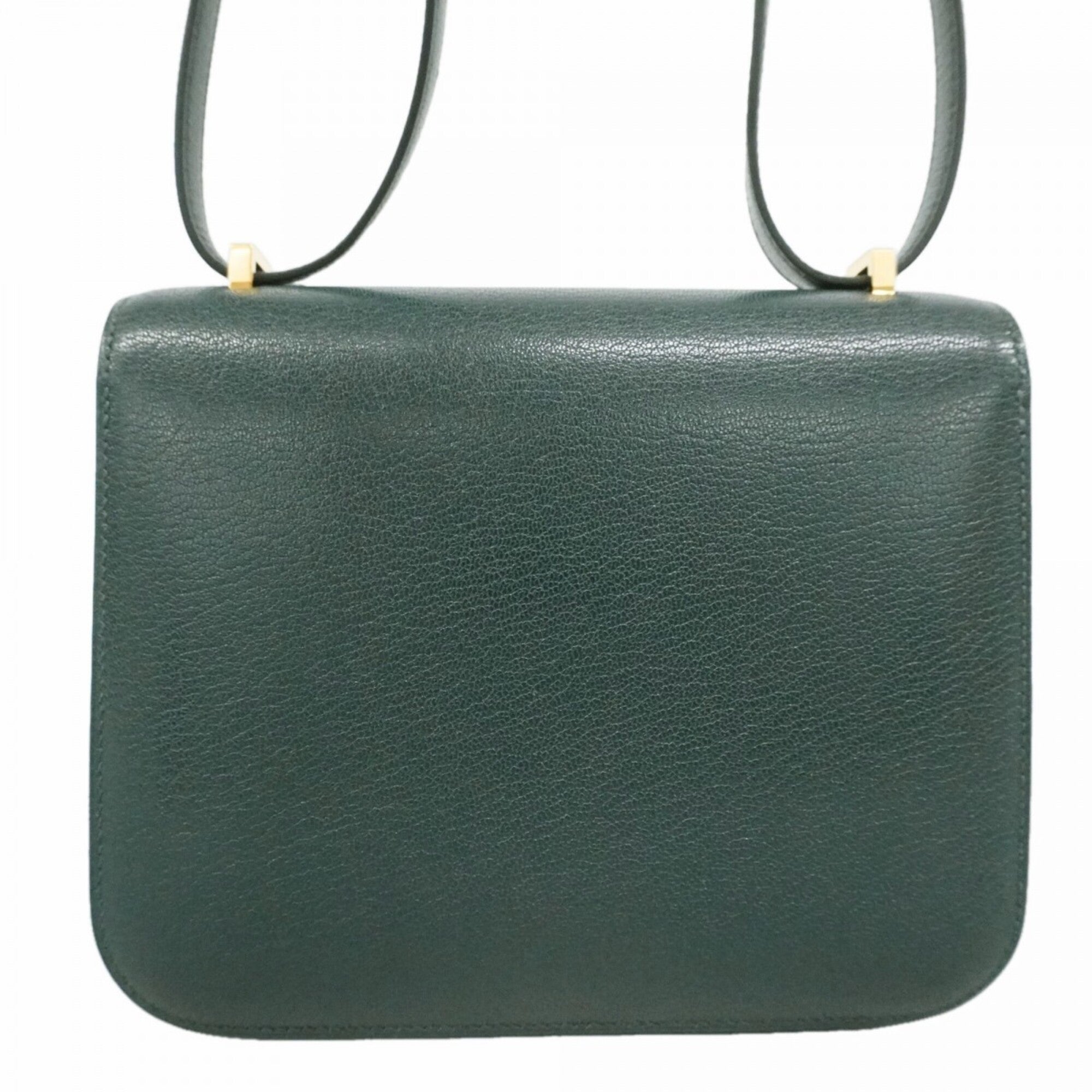 Hermes Vert Chevre Myzore Leather Shoulder Bag (Pre-Owned)
