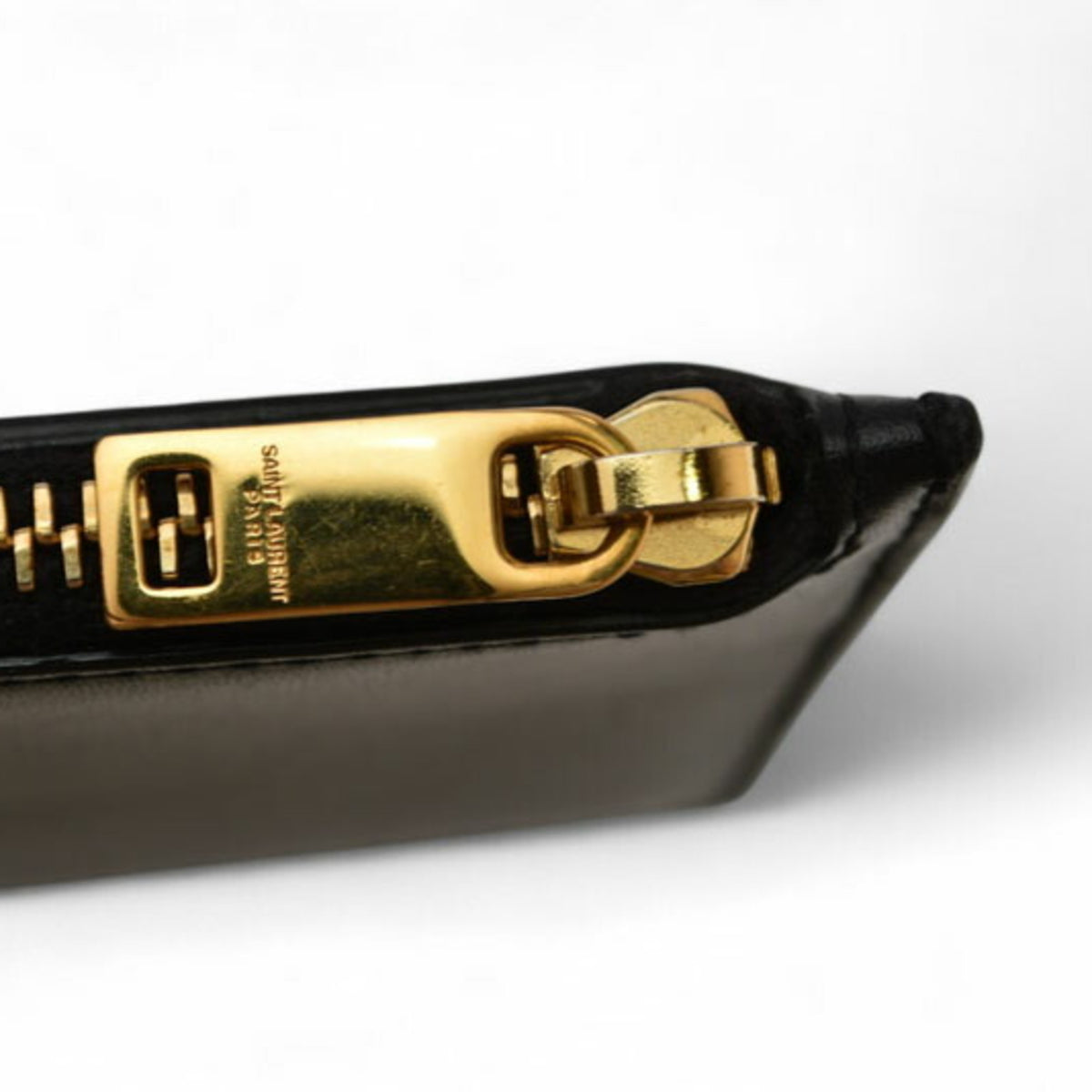 Yves Saint Laurent Black Leather Card Wallet (Pre-Owned)