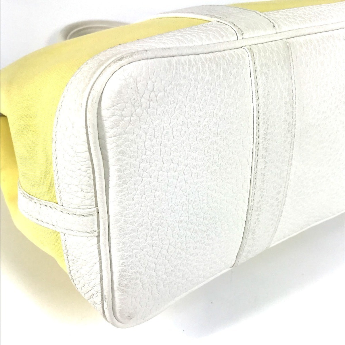 Hermes White Yellow Toile H Handbag Tote Bag (Pre-Owned)