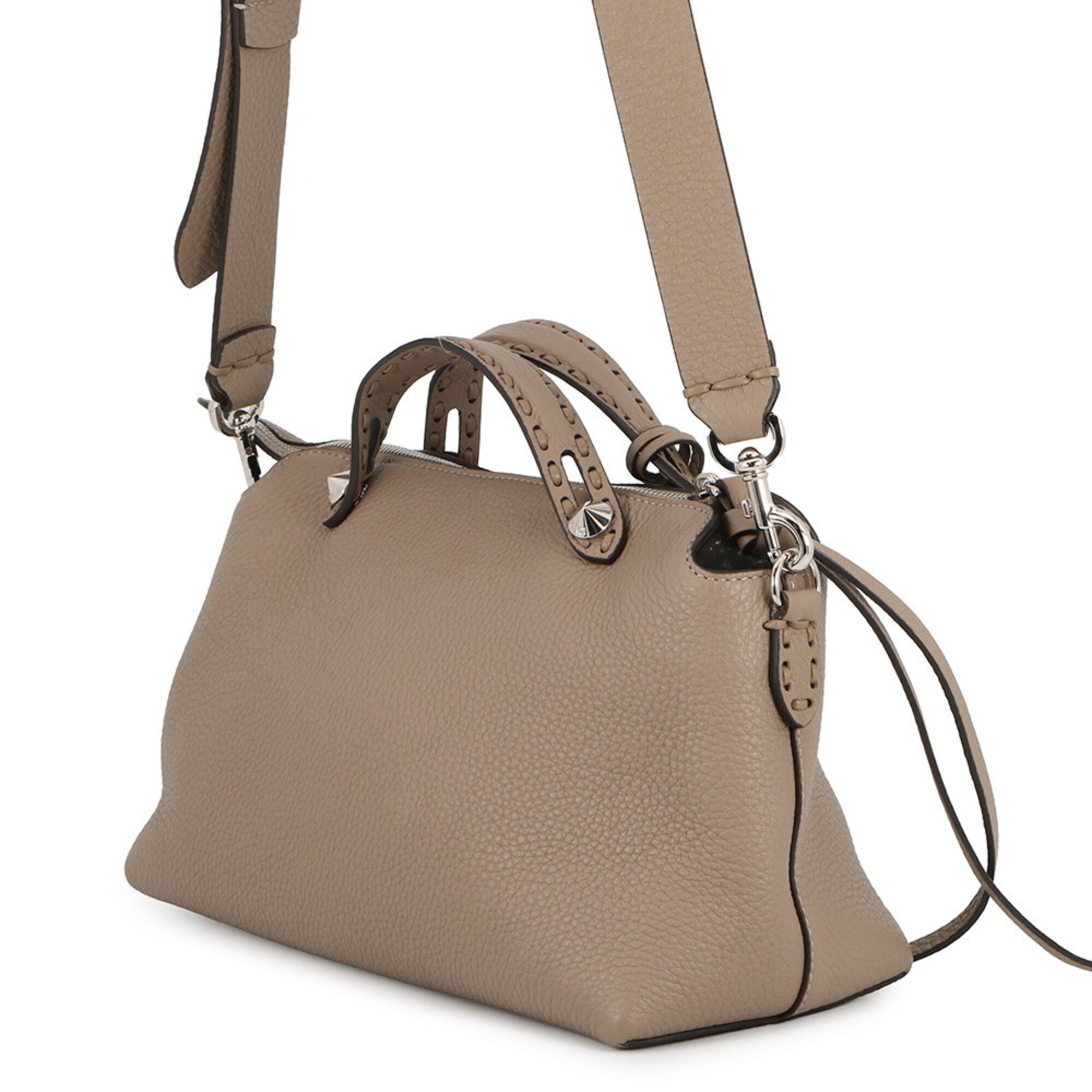 Fendi By The Way Grayish Leather Handbag (Pre-Owned)