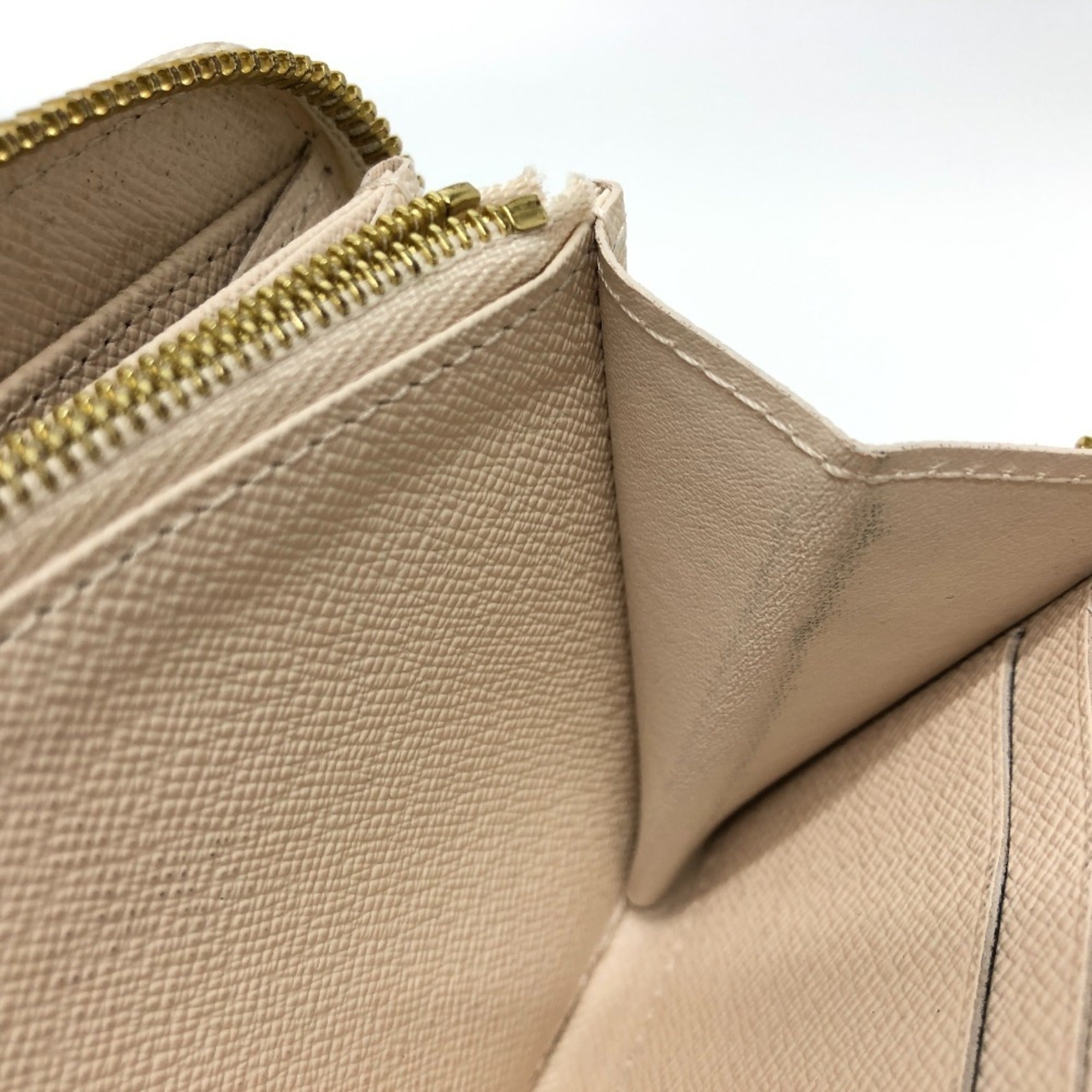 Louis Vuitton Orange White Canvas Long Wallet (Bi-Fold) (Pre-Owned)