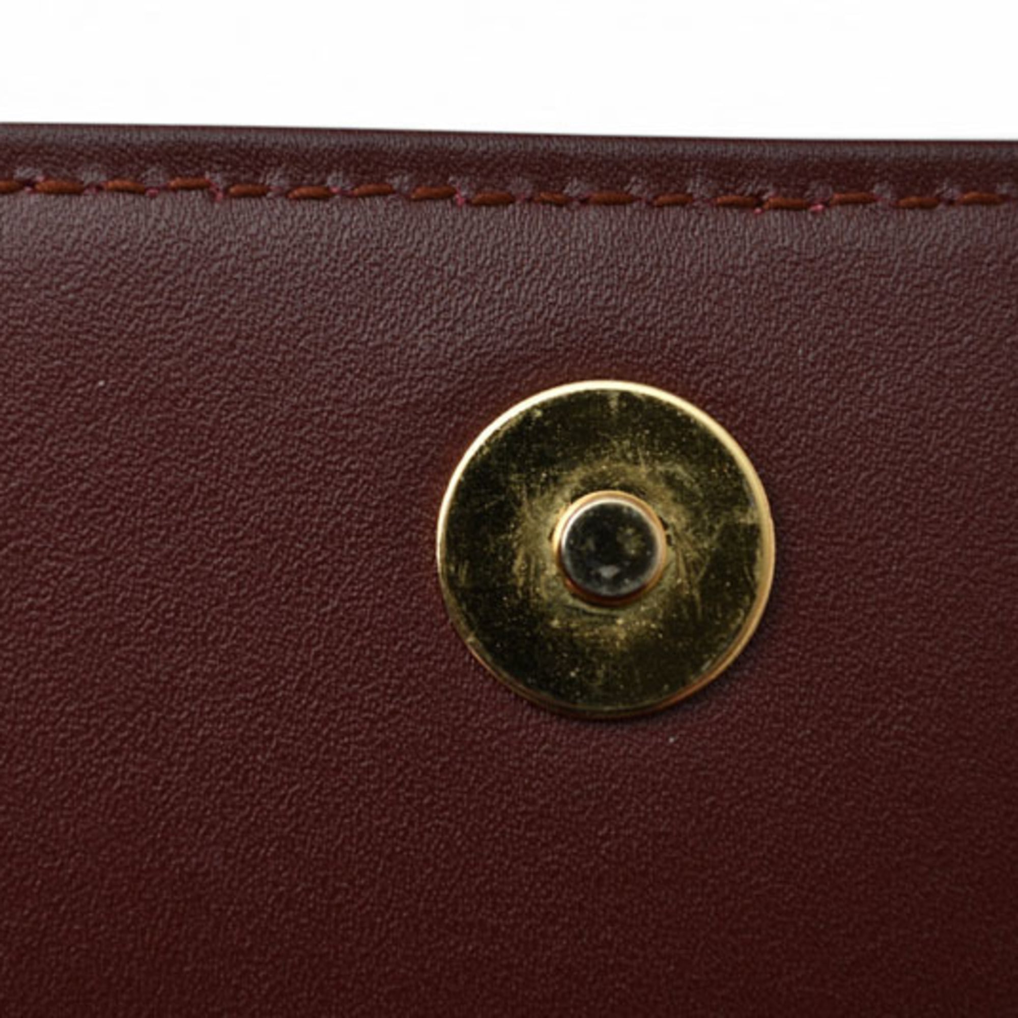 Cartier Must Bordeaux Leather Clutch Bag (Pre-Owned)